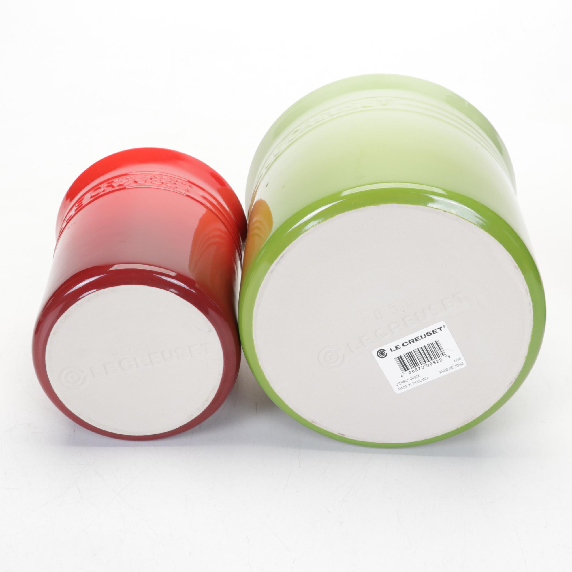 Le Creuset Stoneware Utensil Crocks with Ramekins and Jucier