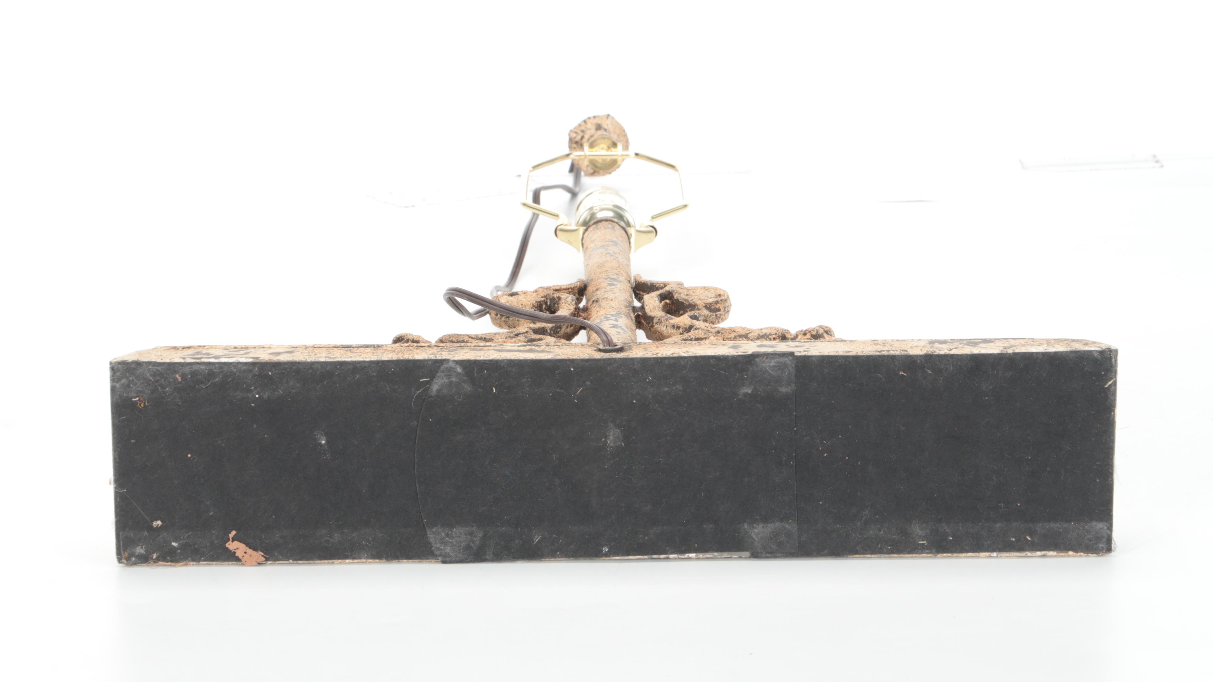 Scrollwork Table Lamp with Contemporary Zebra Print and Linen Shade