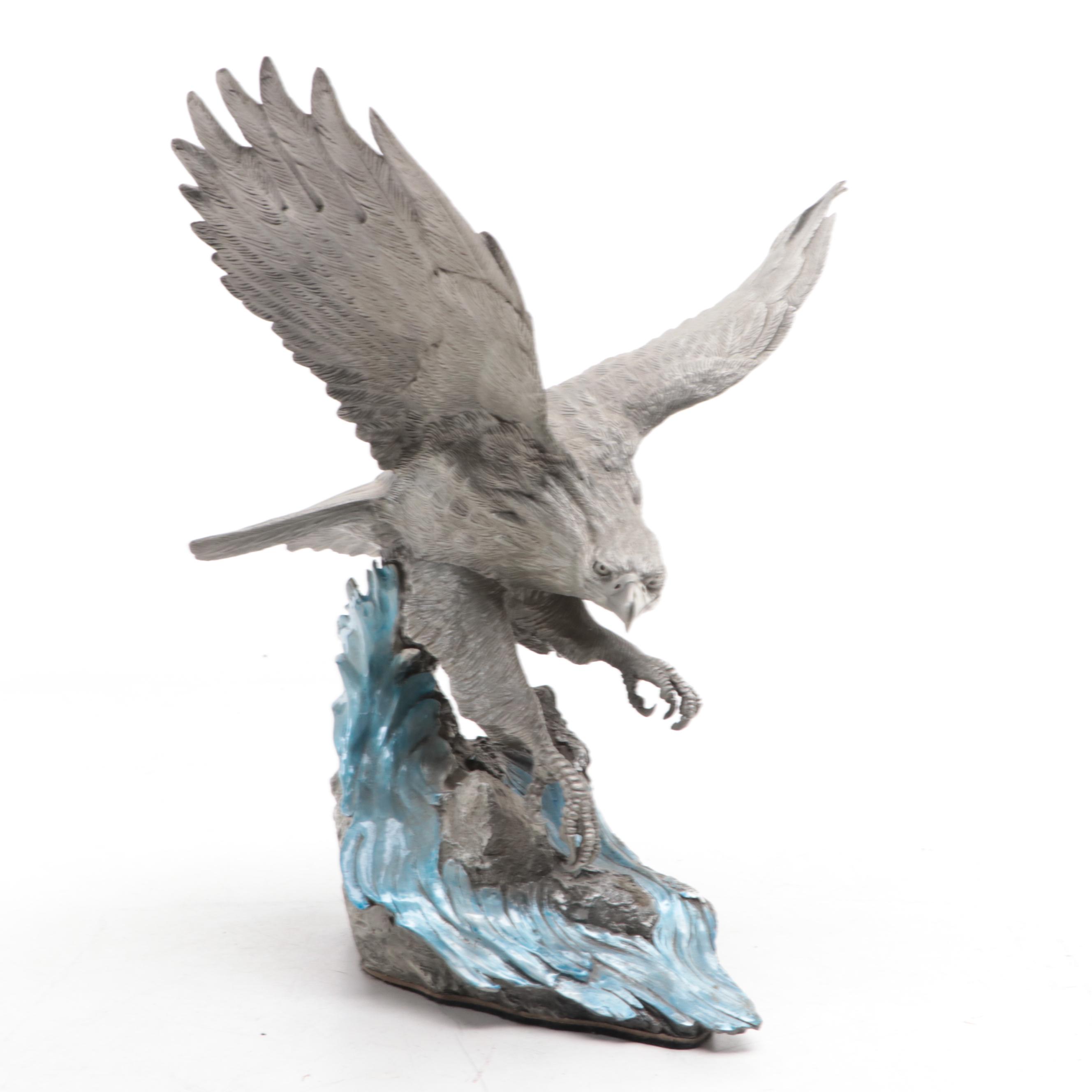 Paul Brunell for Franklin Mint "Bald Eagle" Pewter Statue