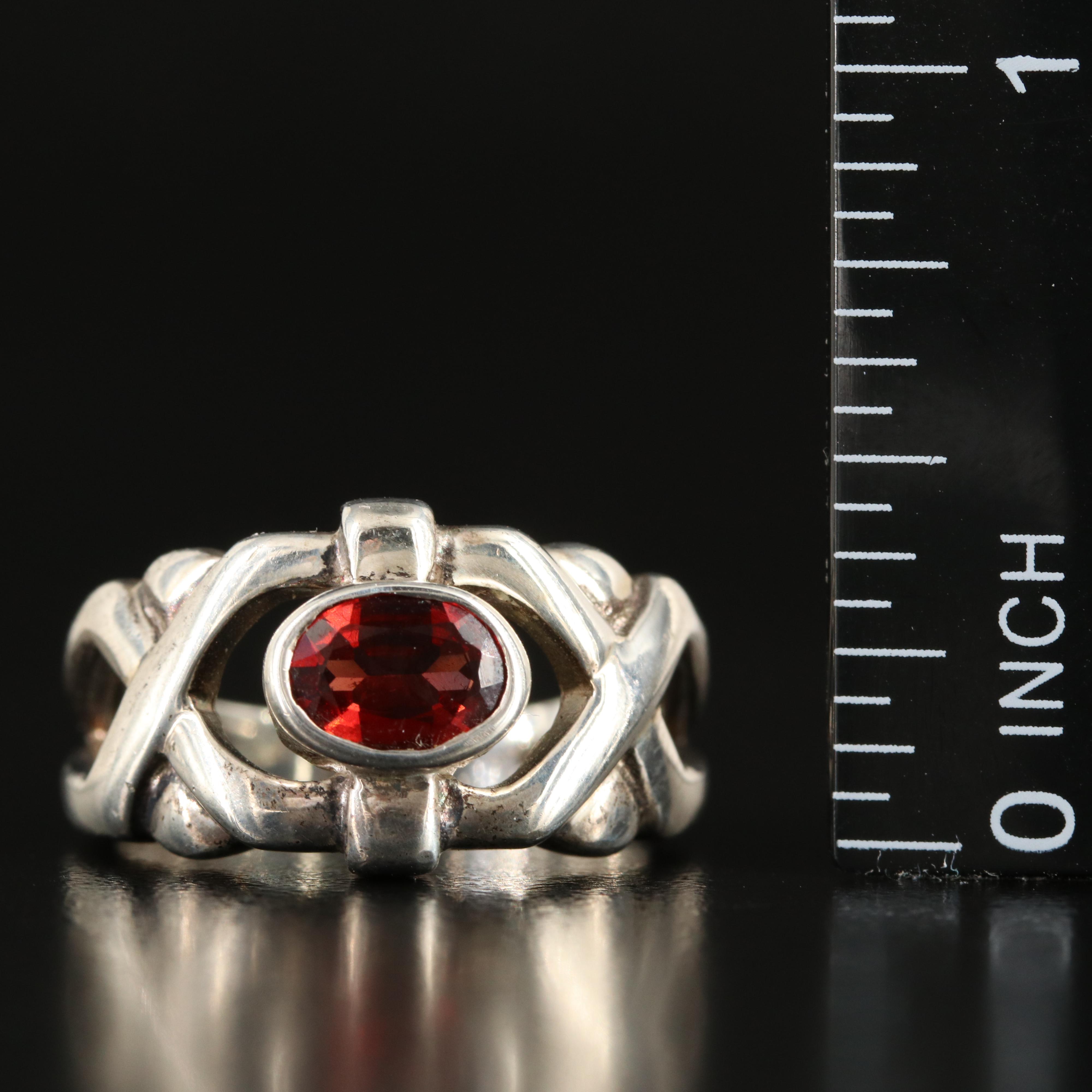 Sterling Garnet Ring
