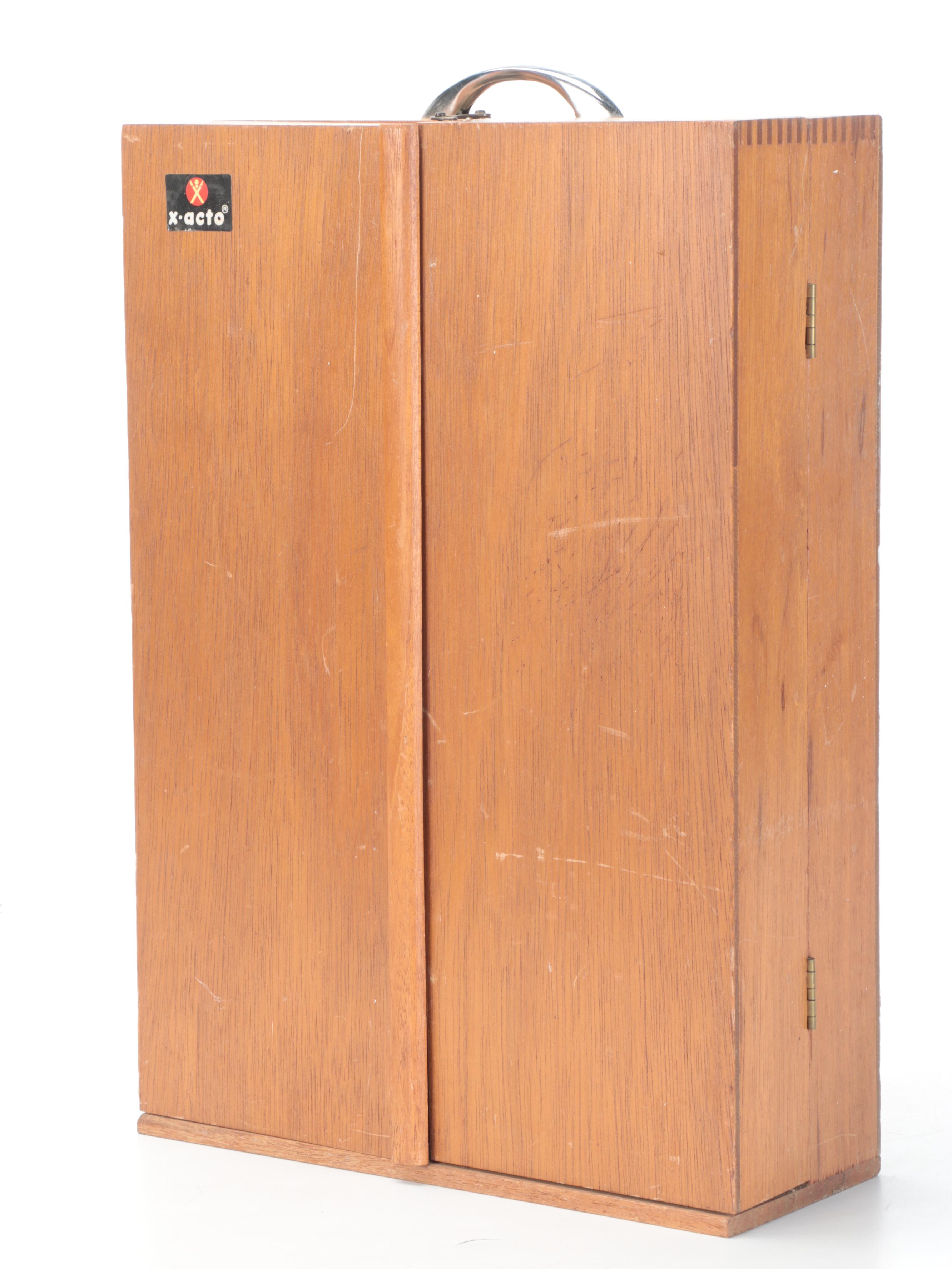 X-ACTO Wooden Tool Chest with Chisels, Other Woodworking Tools