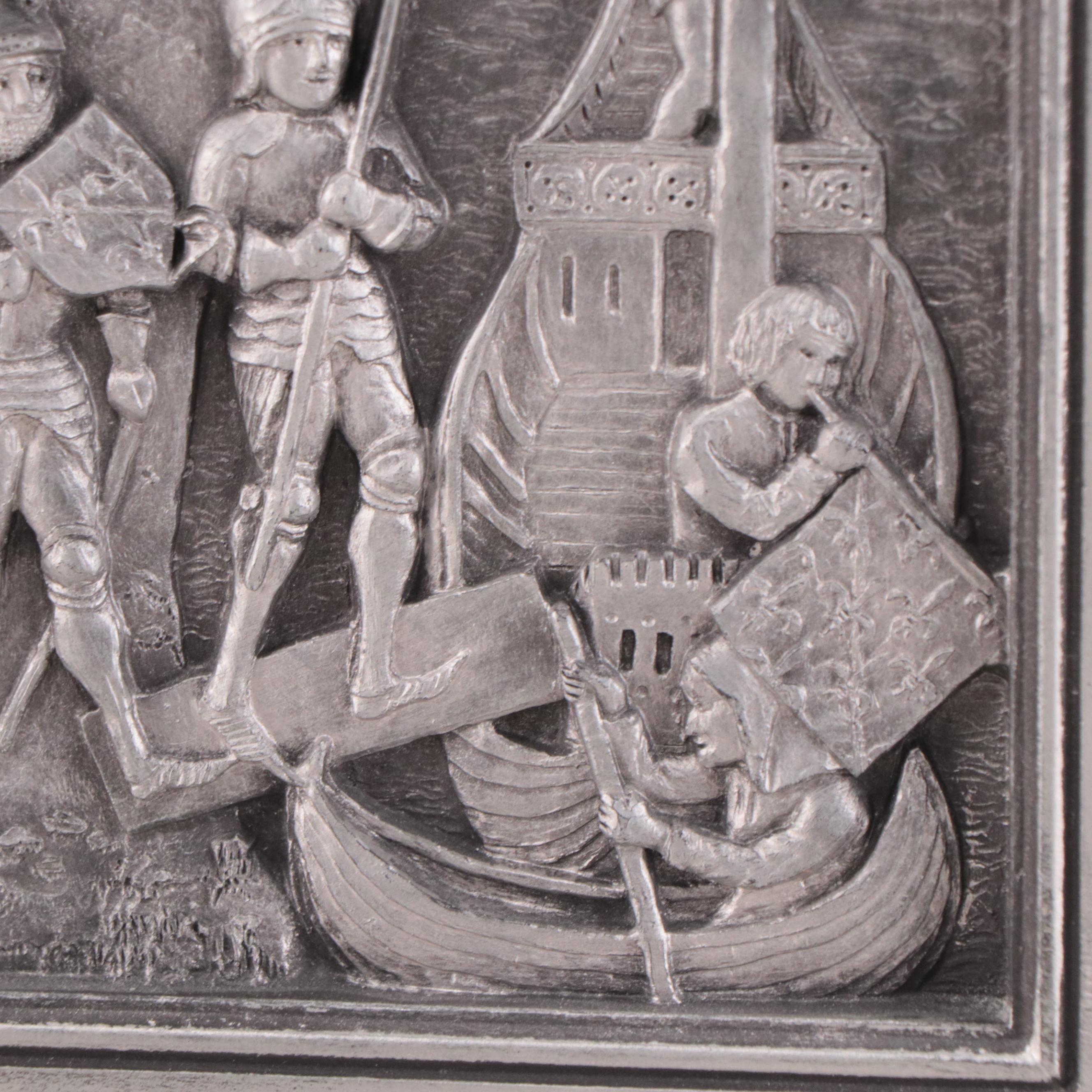 Marcus Designs Metal-Coated Cast Chalkware Relief Plaques