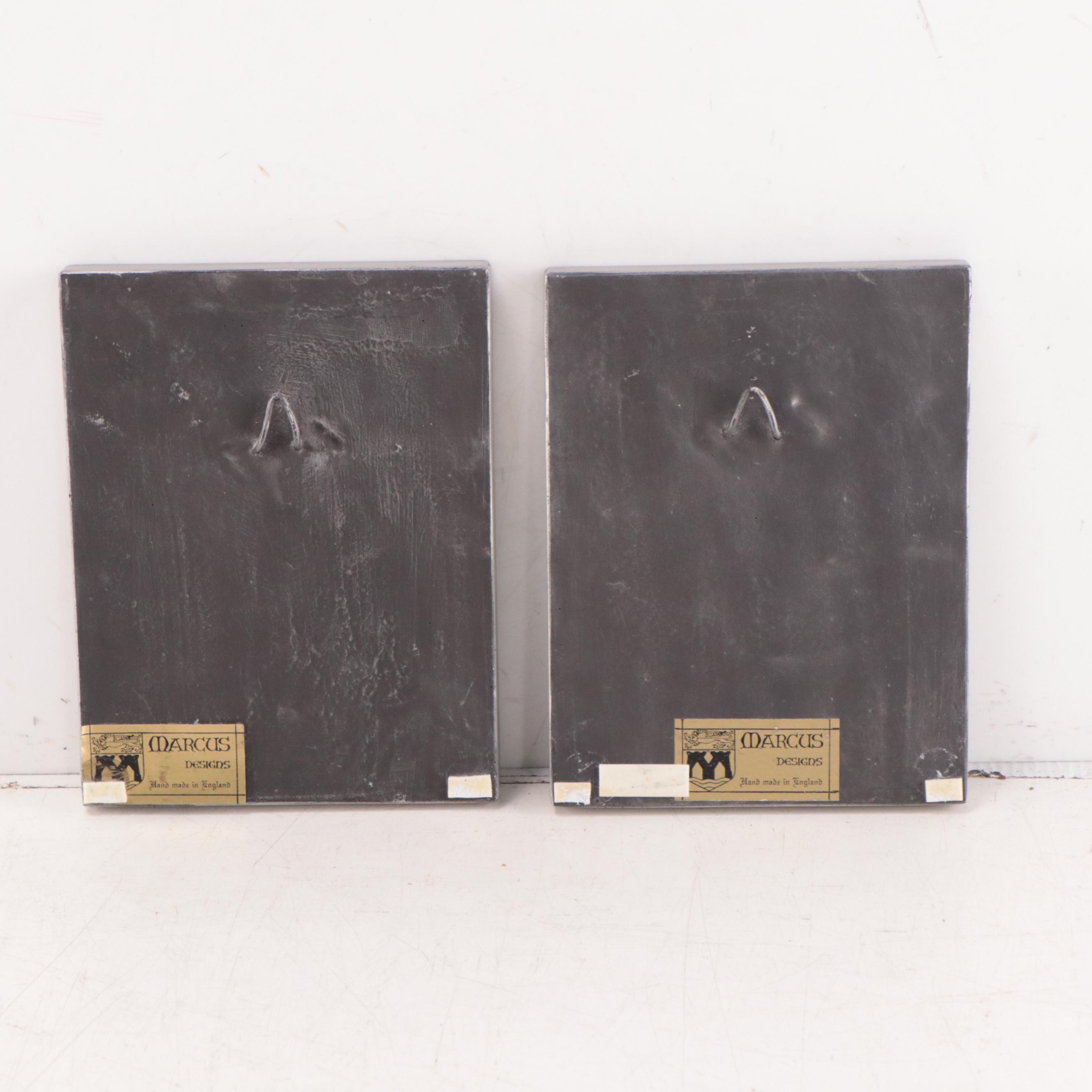 Marcus Designs Metal-Coated Cast Chalkware Relief Plaques