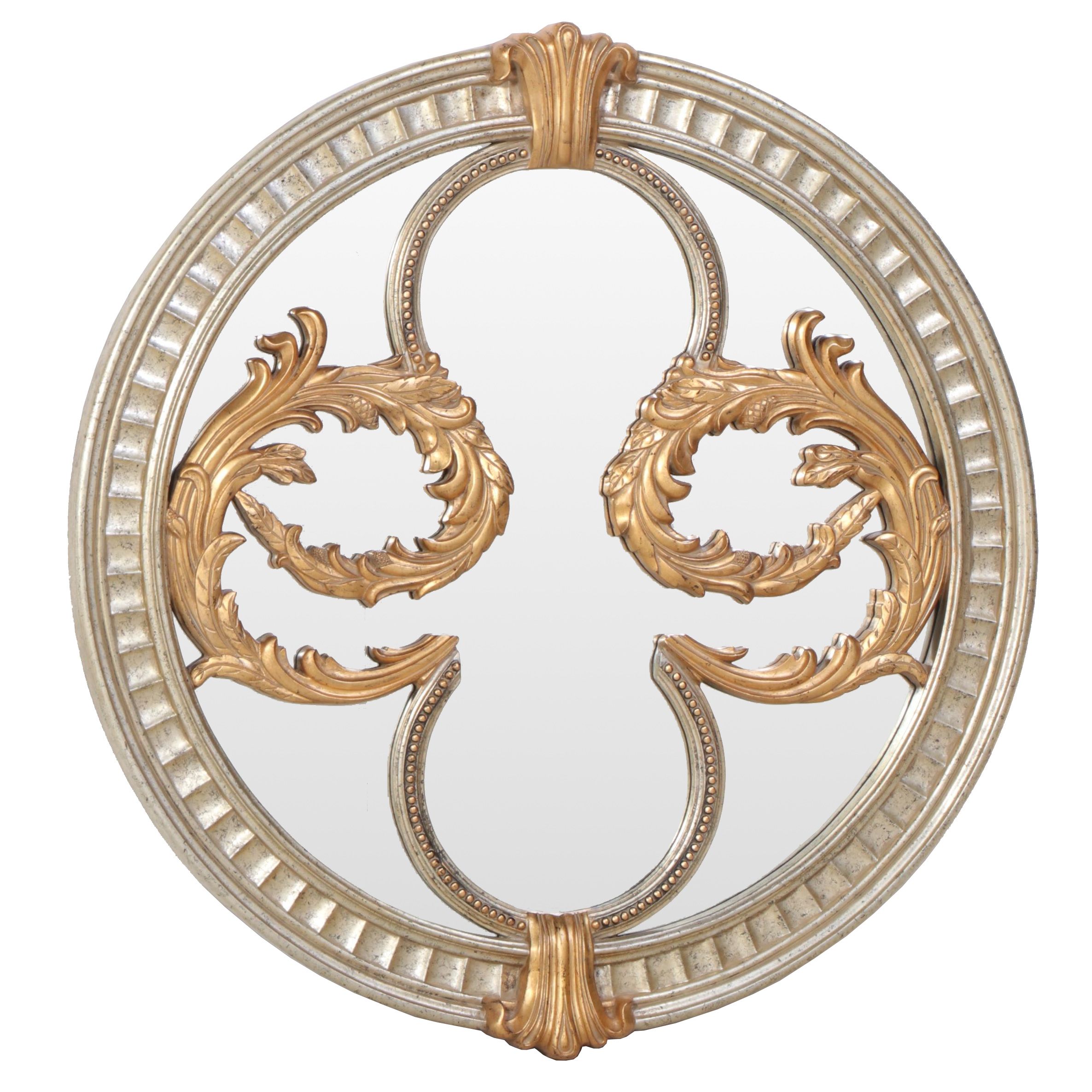 Bassett Mirror Company Ornate Parcel Gilt and Composite Round Wall Mirror