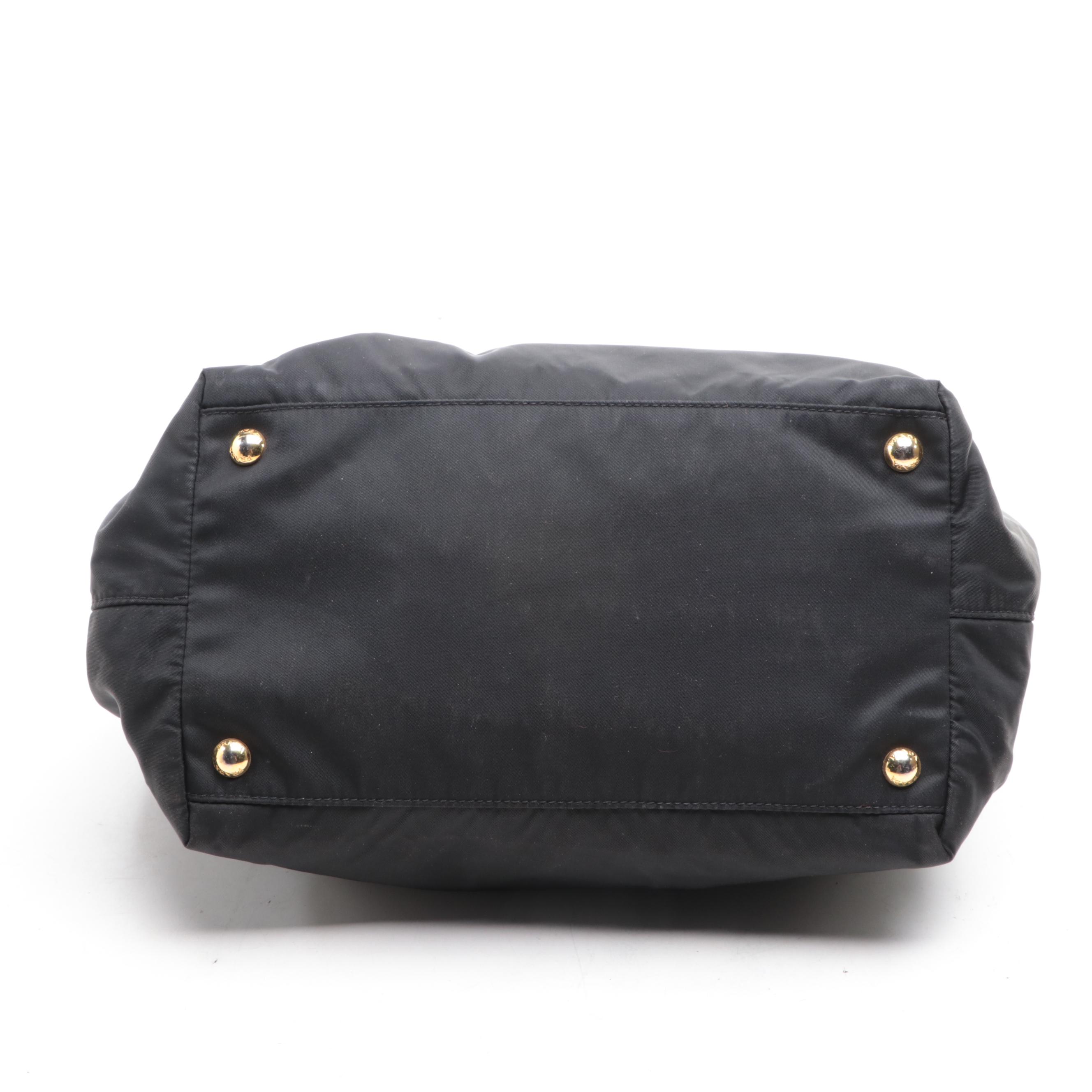 Prada Top Handle Bow Tote in Tessuto Nylon and Leather