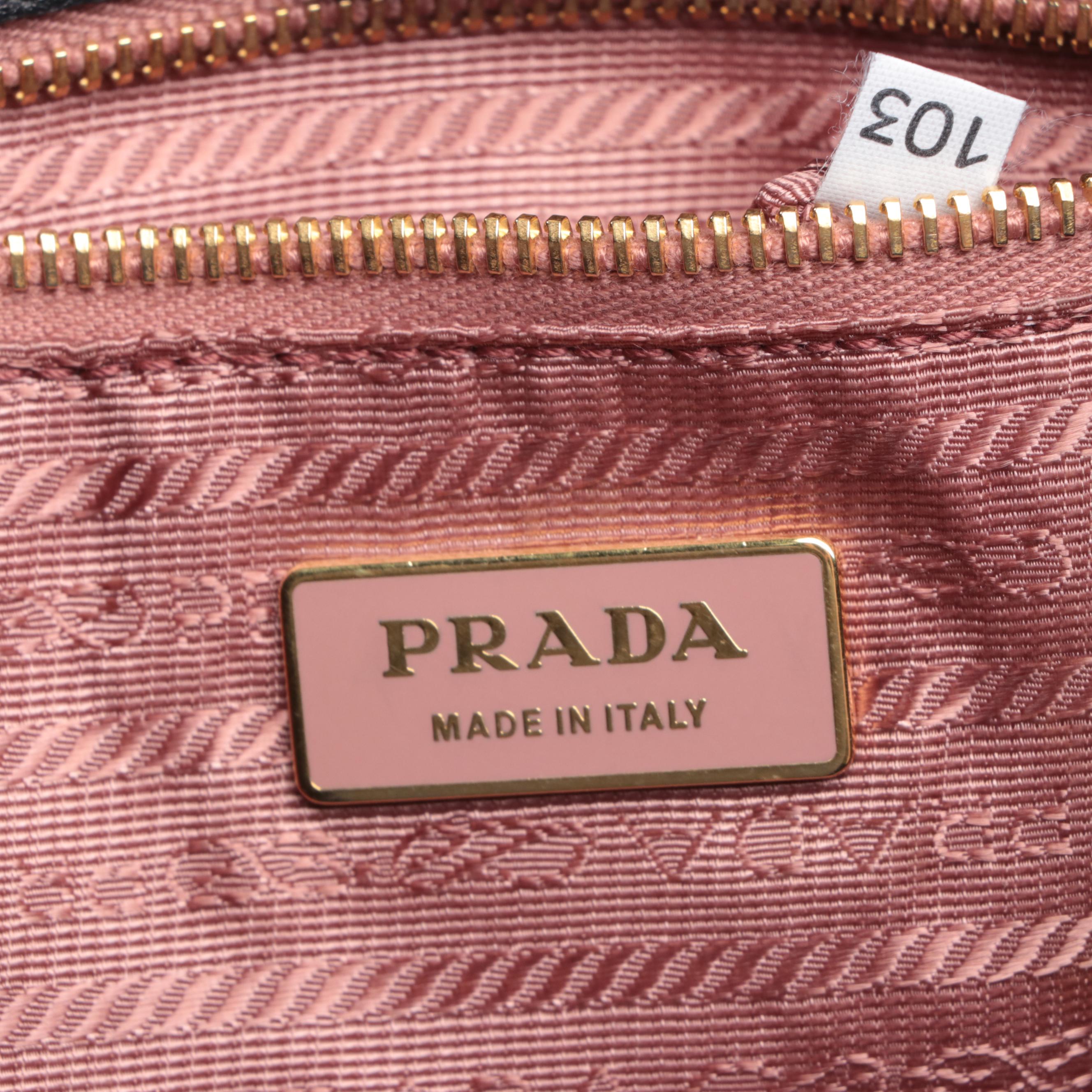 Prada Top Handle Bow Tote in Tessuto Nylon and Leather