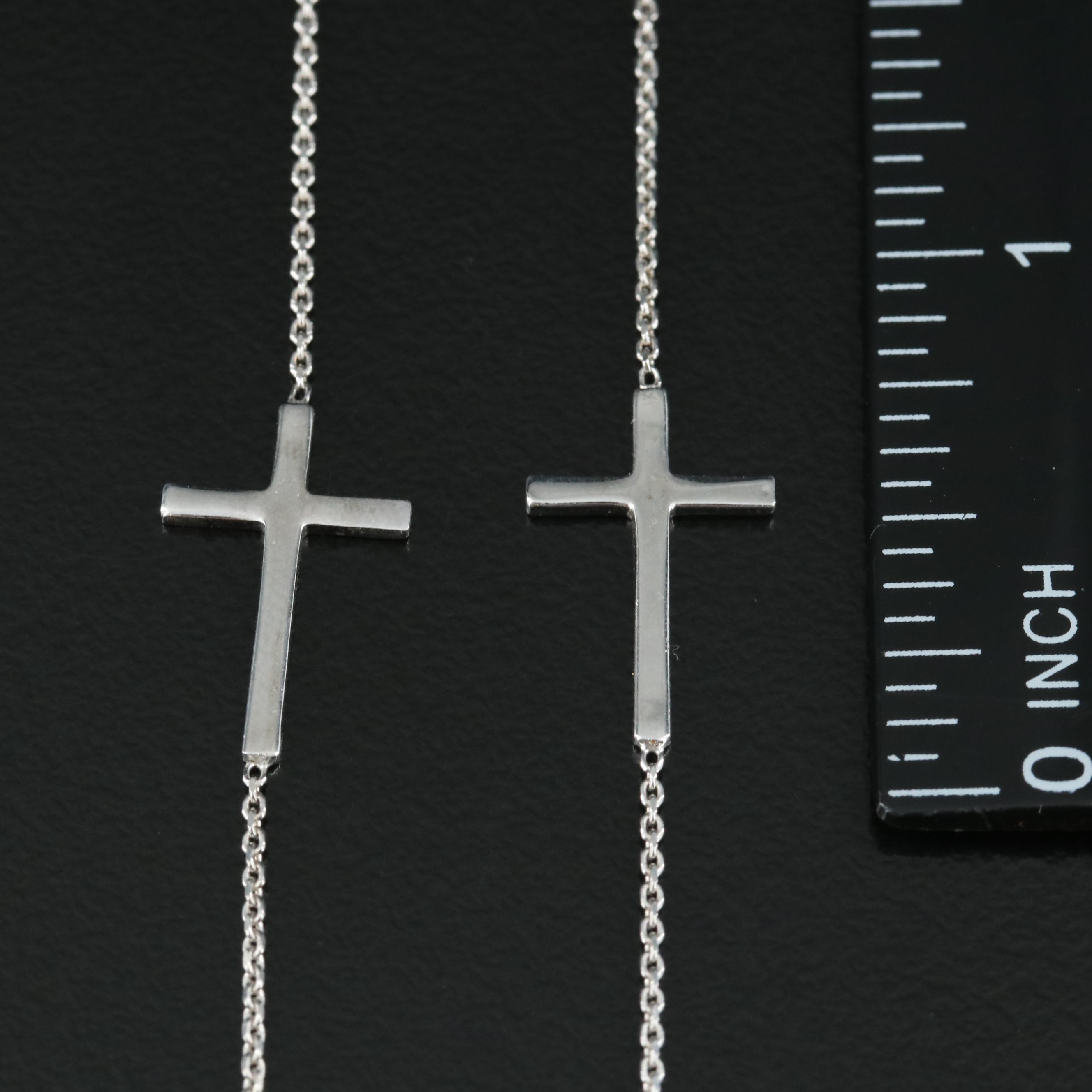 Sterling Cross Station Necklace