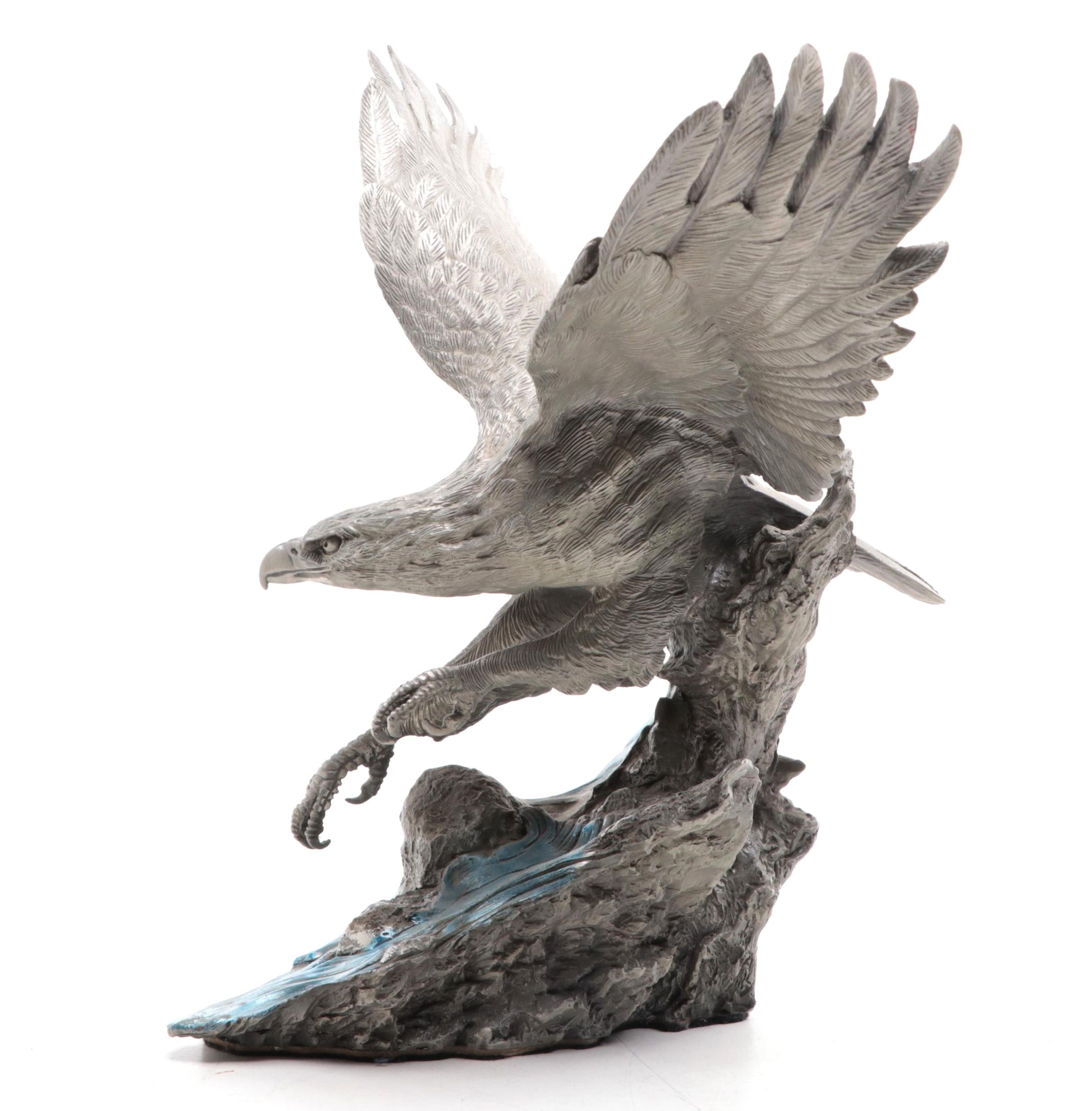 Paul Brunell for Franklin Mint "Bald Eagle" Pewter Statue