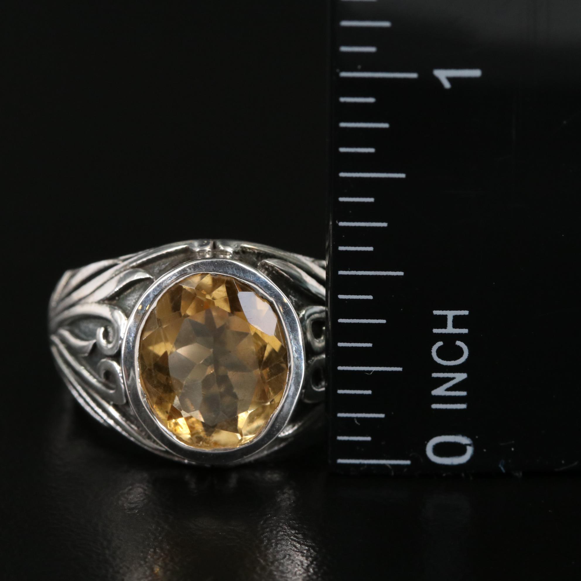 Sterling Citrine Ring