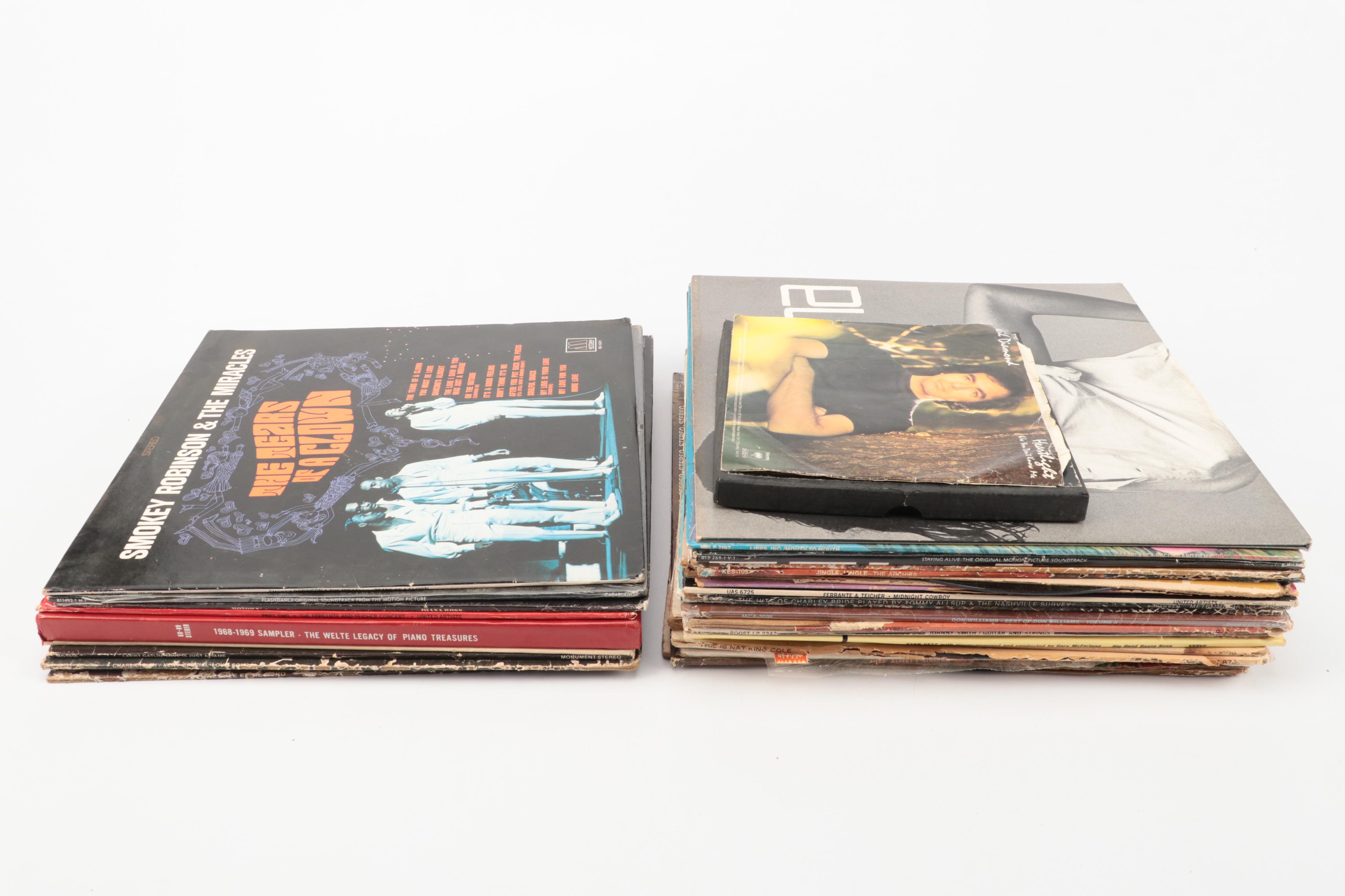 LP and 45RPM Record Collection with Diana Ross, Smokey Robinson and Neil Diamond