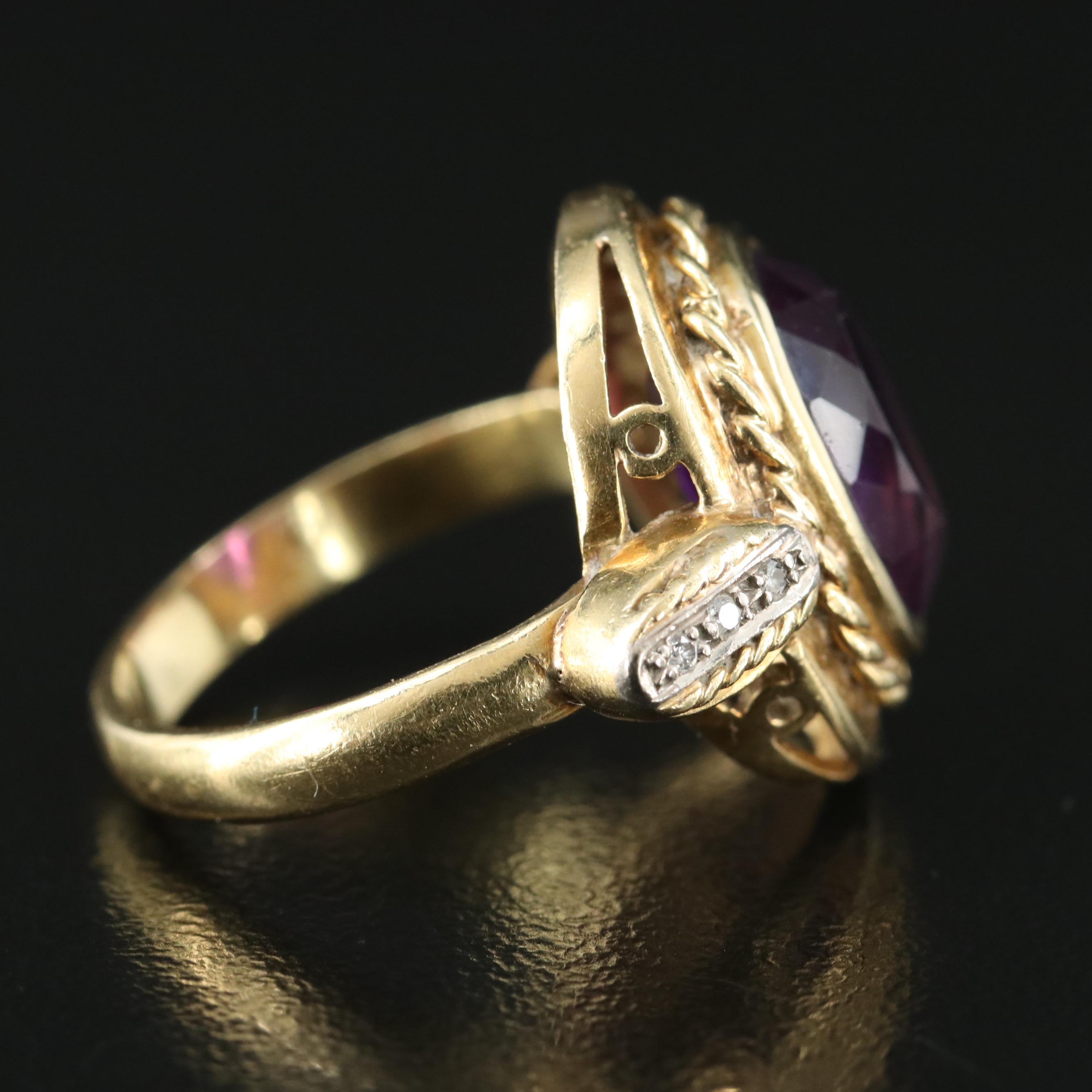 18K Amethyst and Diamond Ring