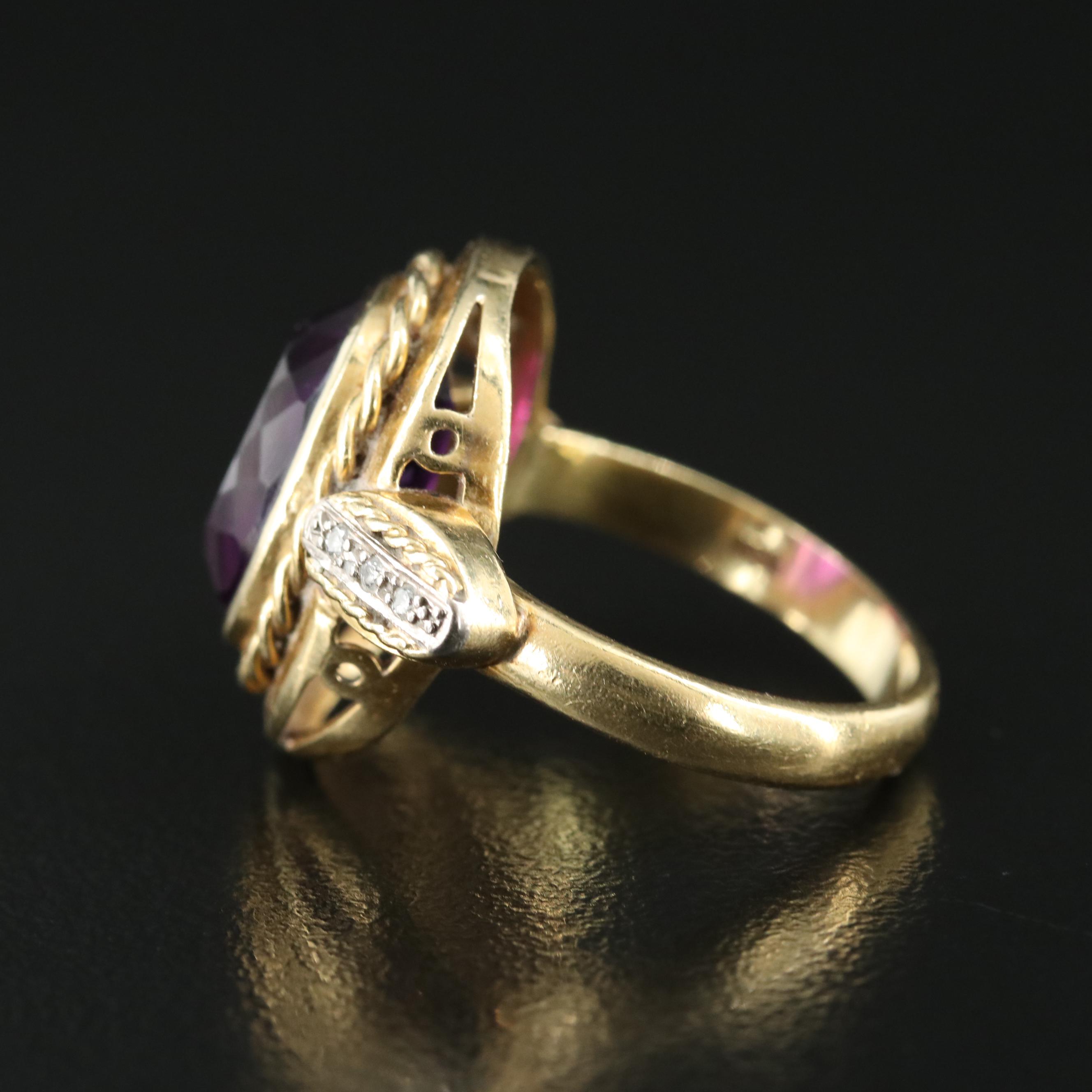 18K Amethyst and Diamond Ring