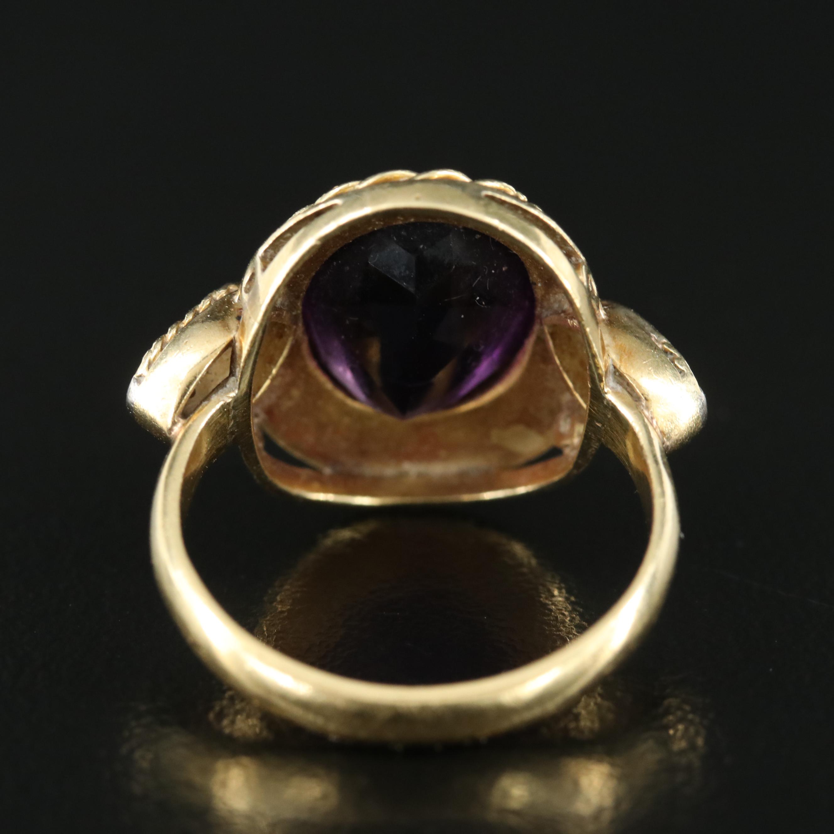 18K Amethyst and Diamond Ring