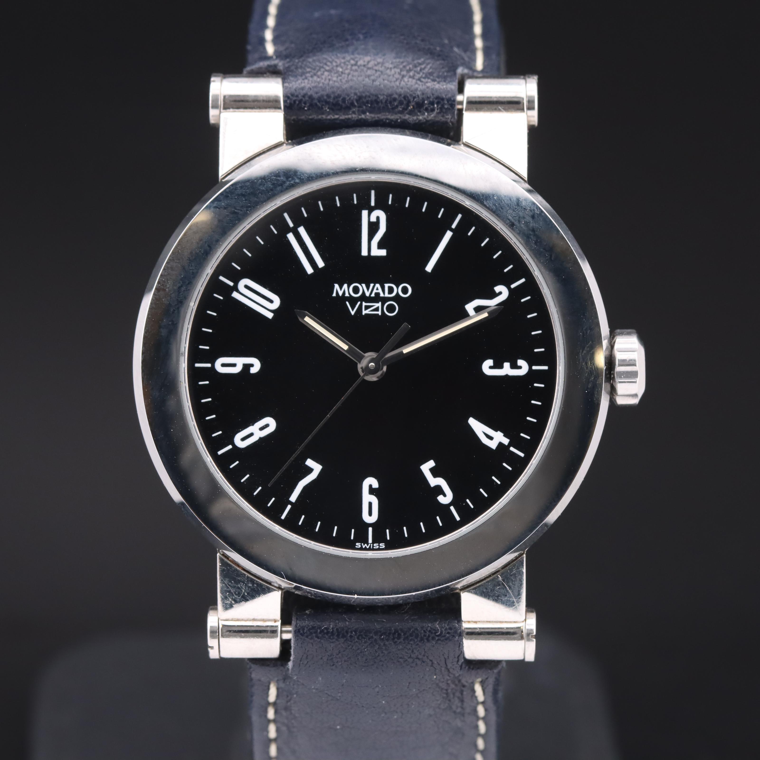 Movado Vizio Stainless Steel Black Dial Watch