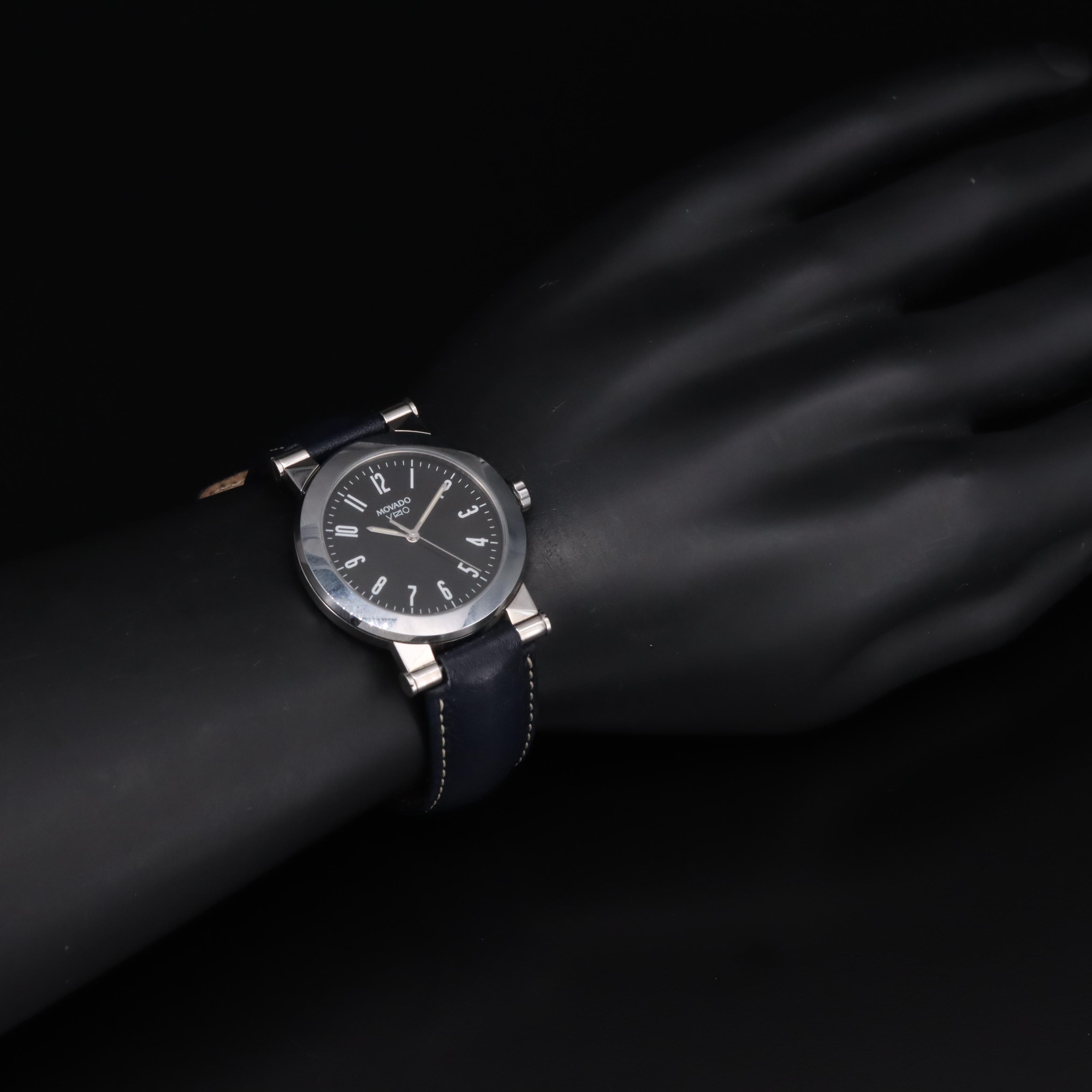 Movado Vizio Stainless Steel Black Dial Watch