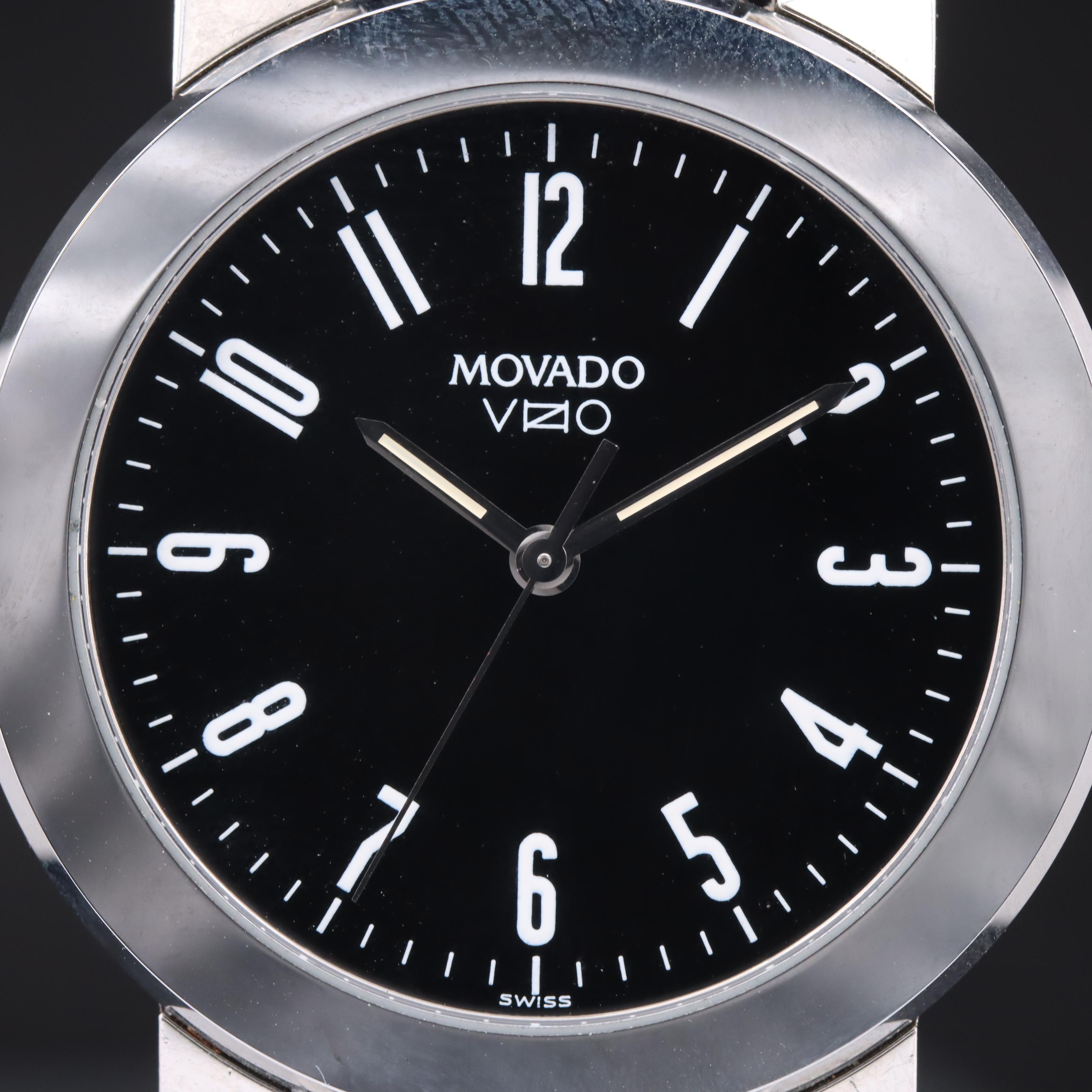 Movado Vizio Stainless Steel Black Dial Watch