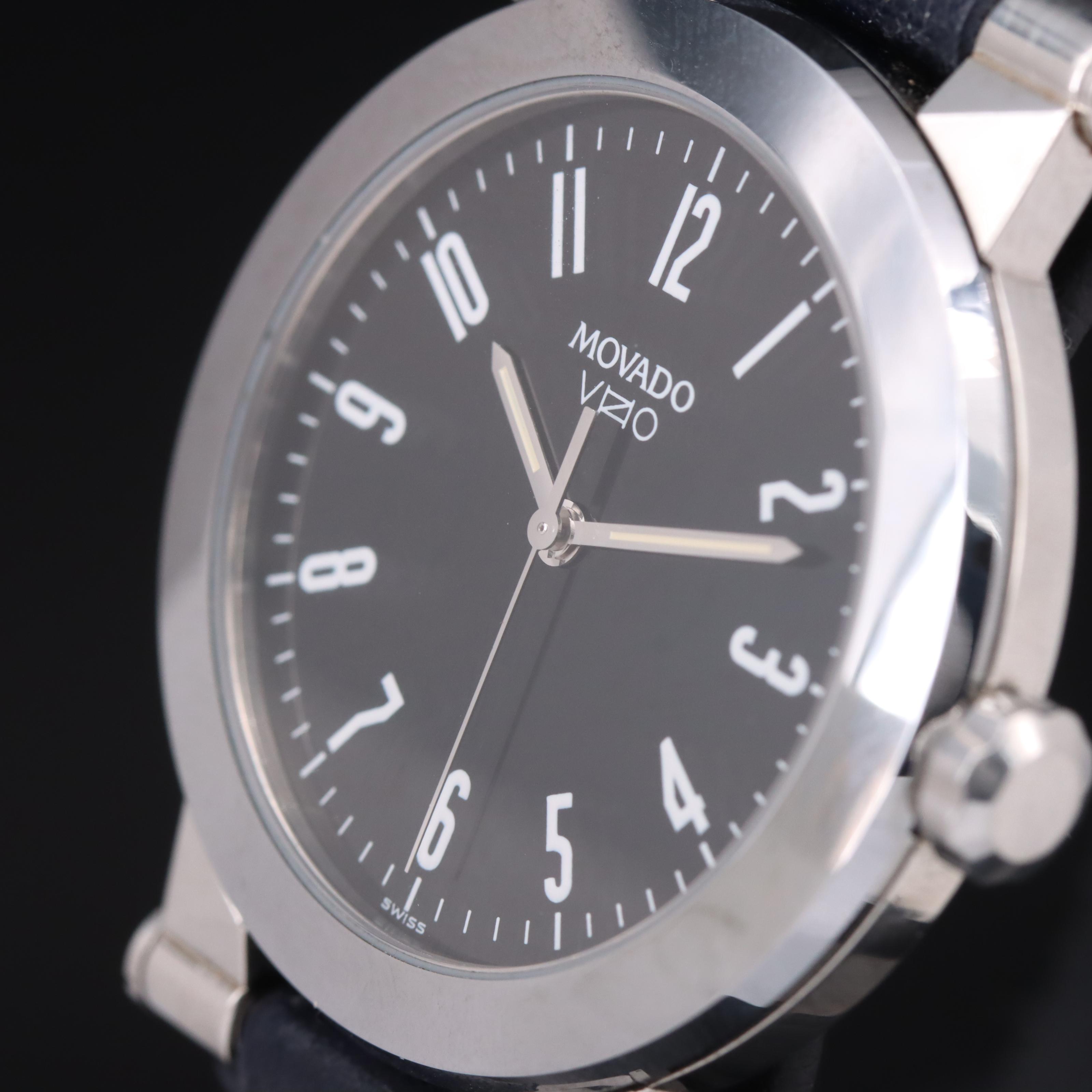 Movado Vizio Stainless Steel Black Dial Watch