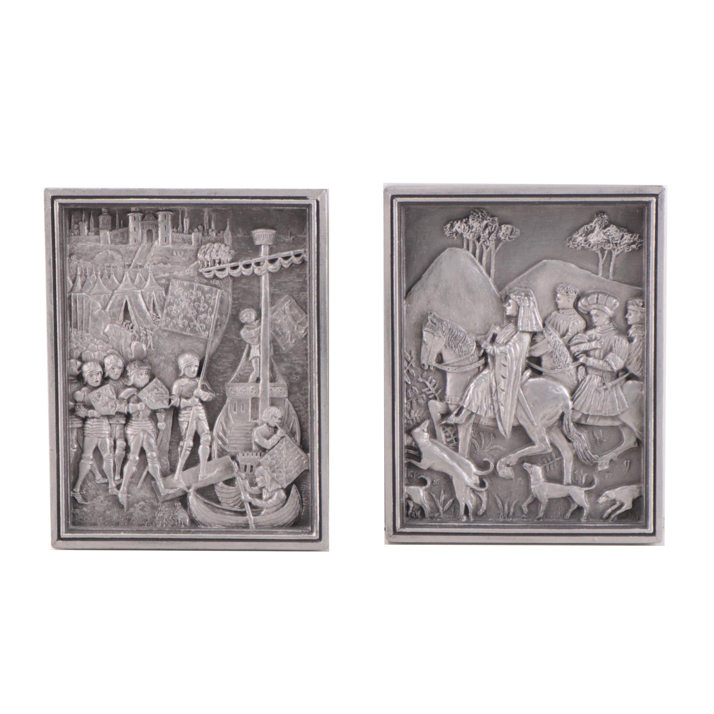 Marcus Designs Metal-Coated Cast Chalkware Relief Plaques