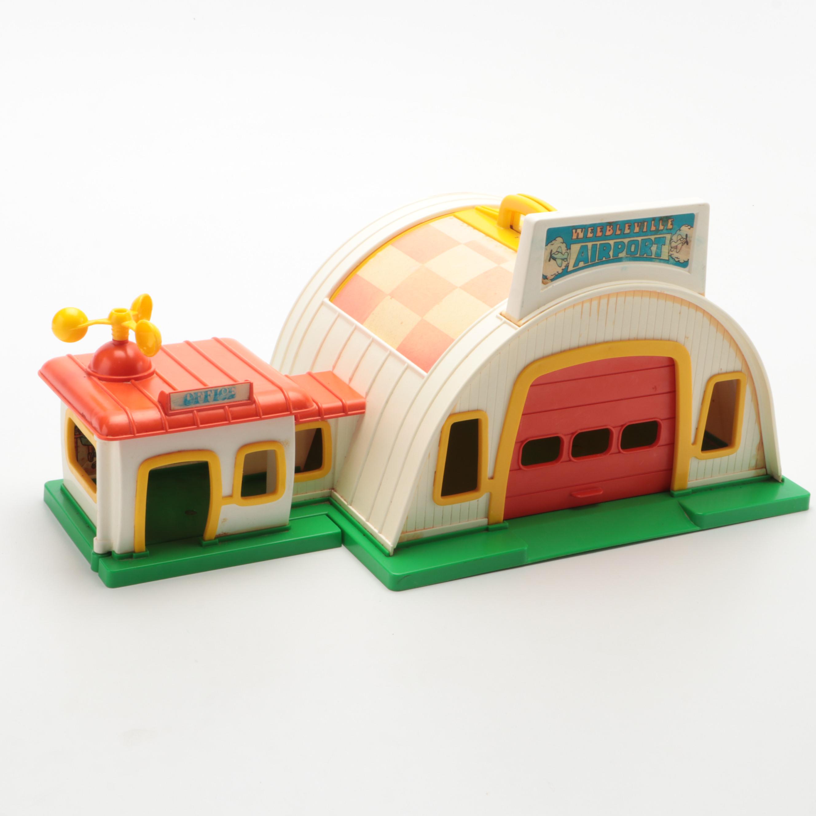 Fisher-Price Parking Ramp and Plane with Weebleville Airport