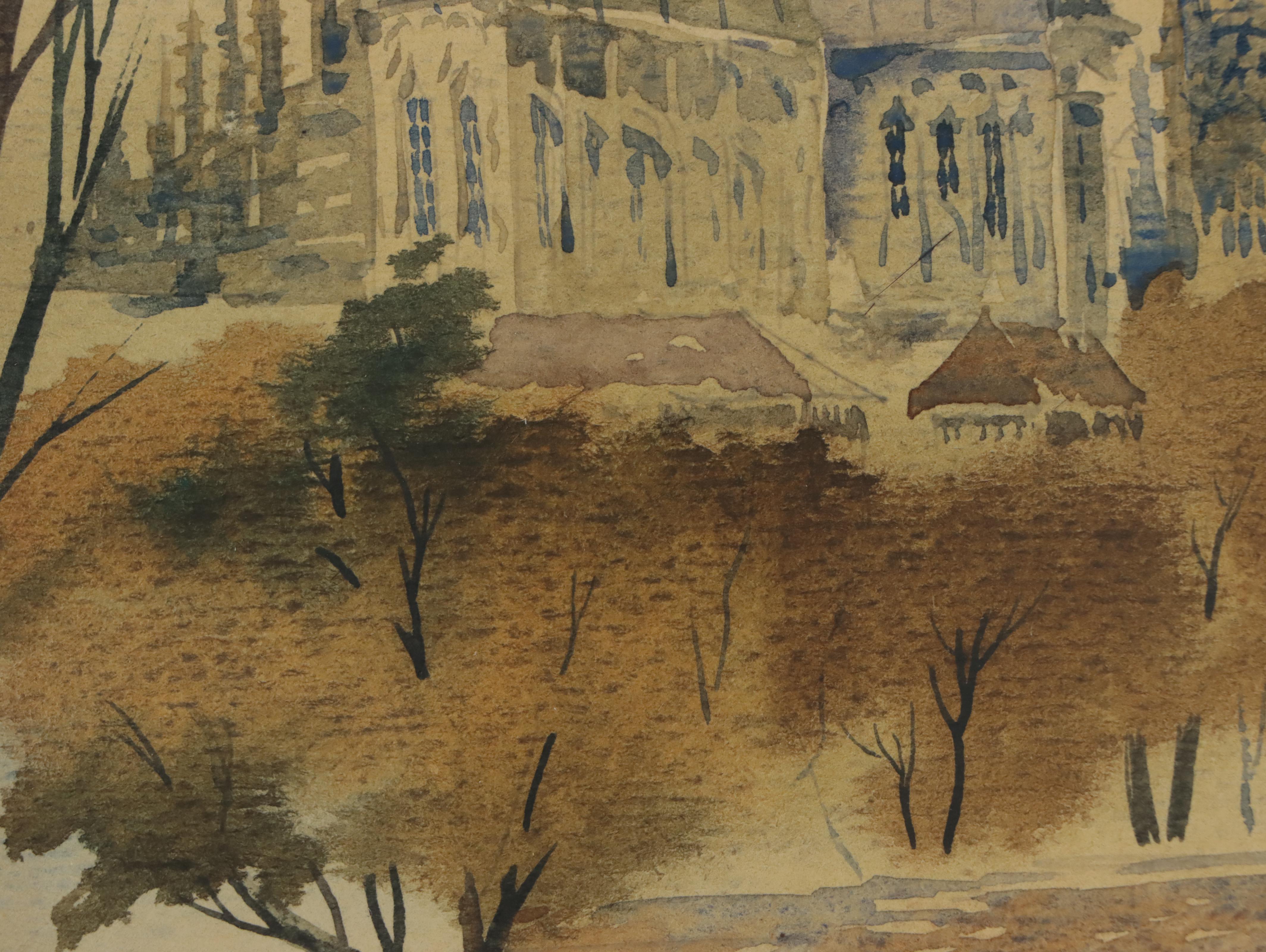 Watercolor Painting of Church