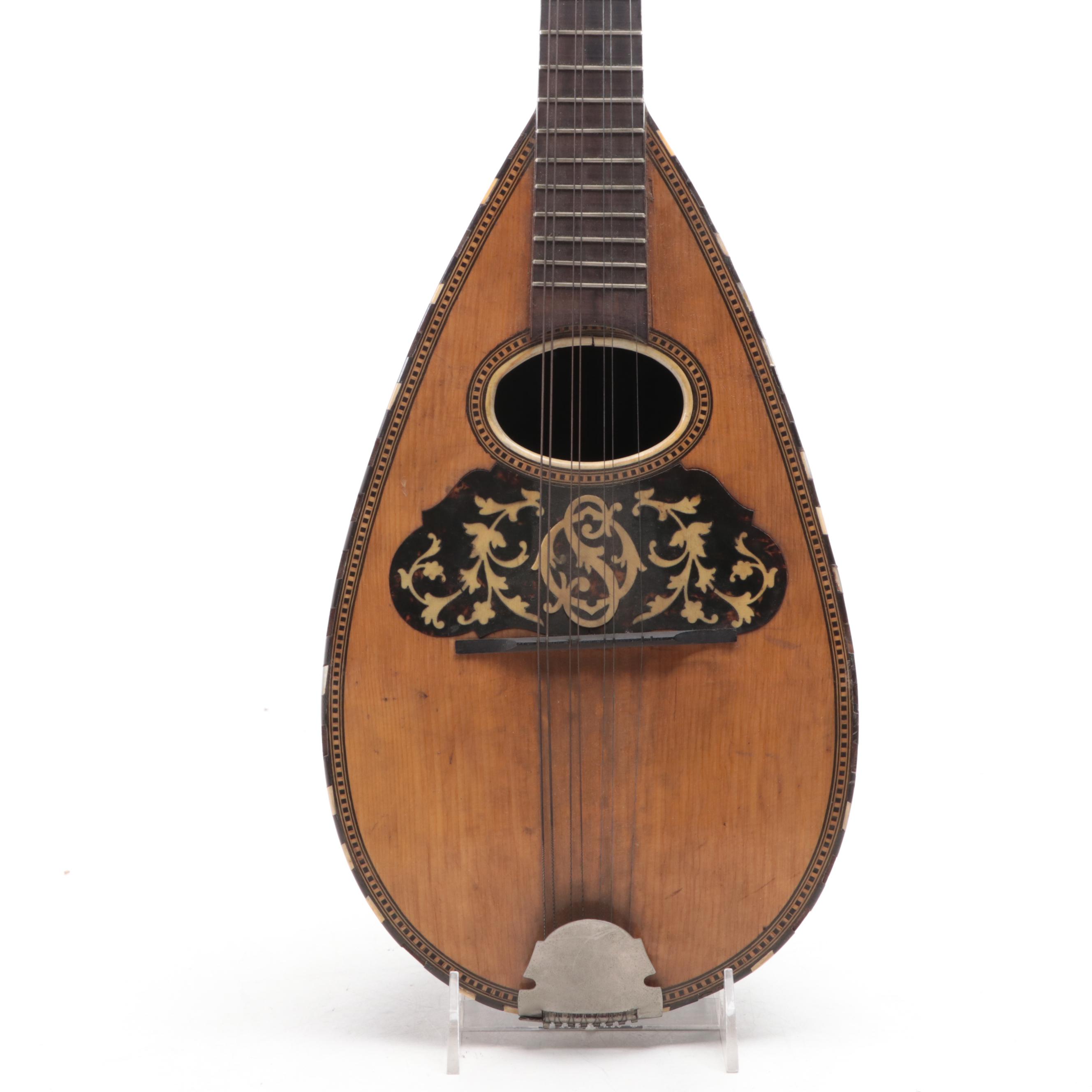 Italian Style Turtle Shell Inlaid Bowl Back Mandolin