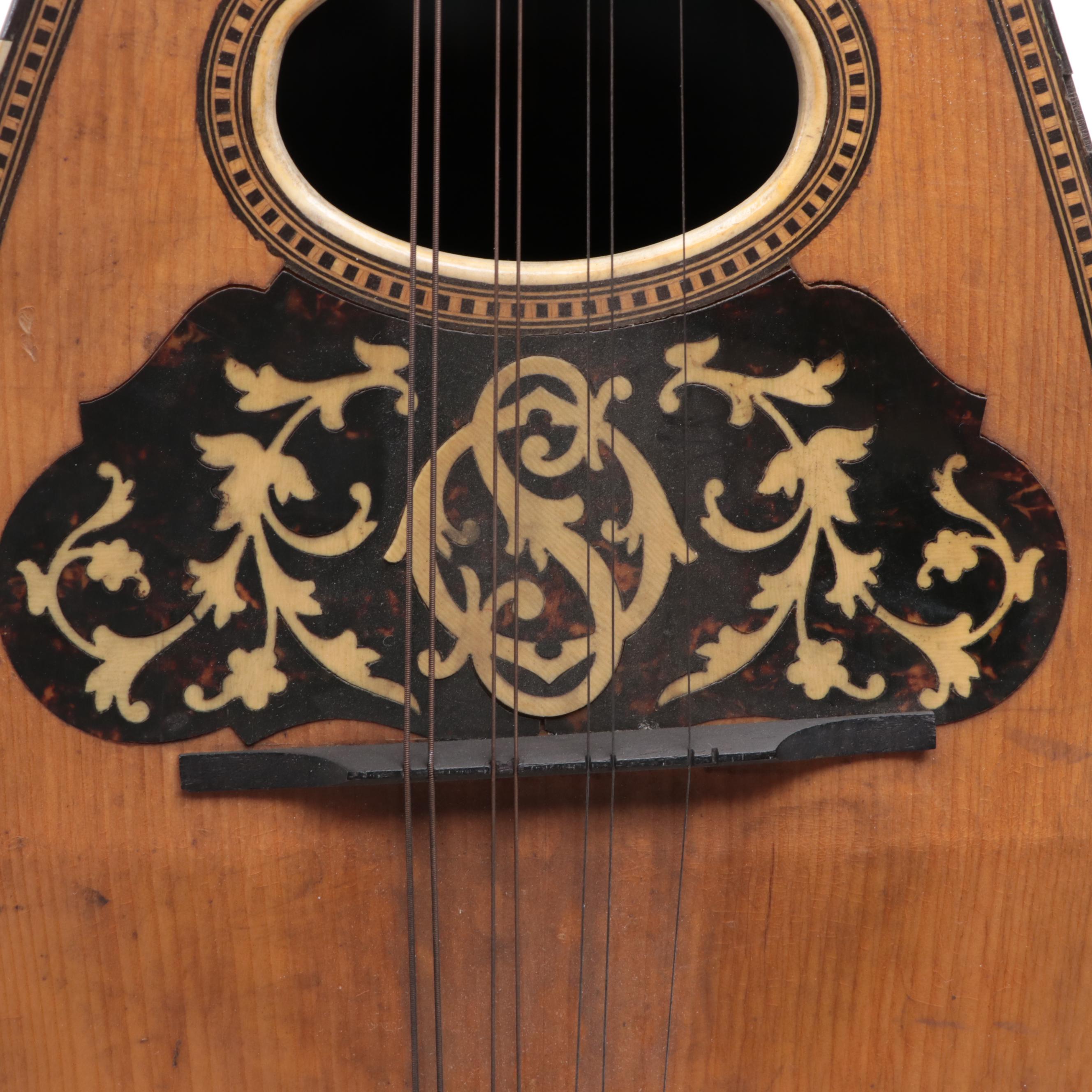 Italian Style Turtle Shell Inlaid Bowl Back Mandolin