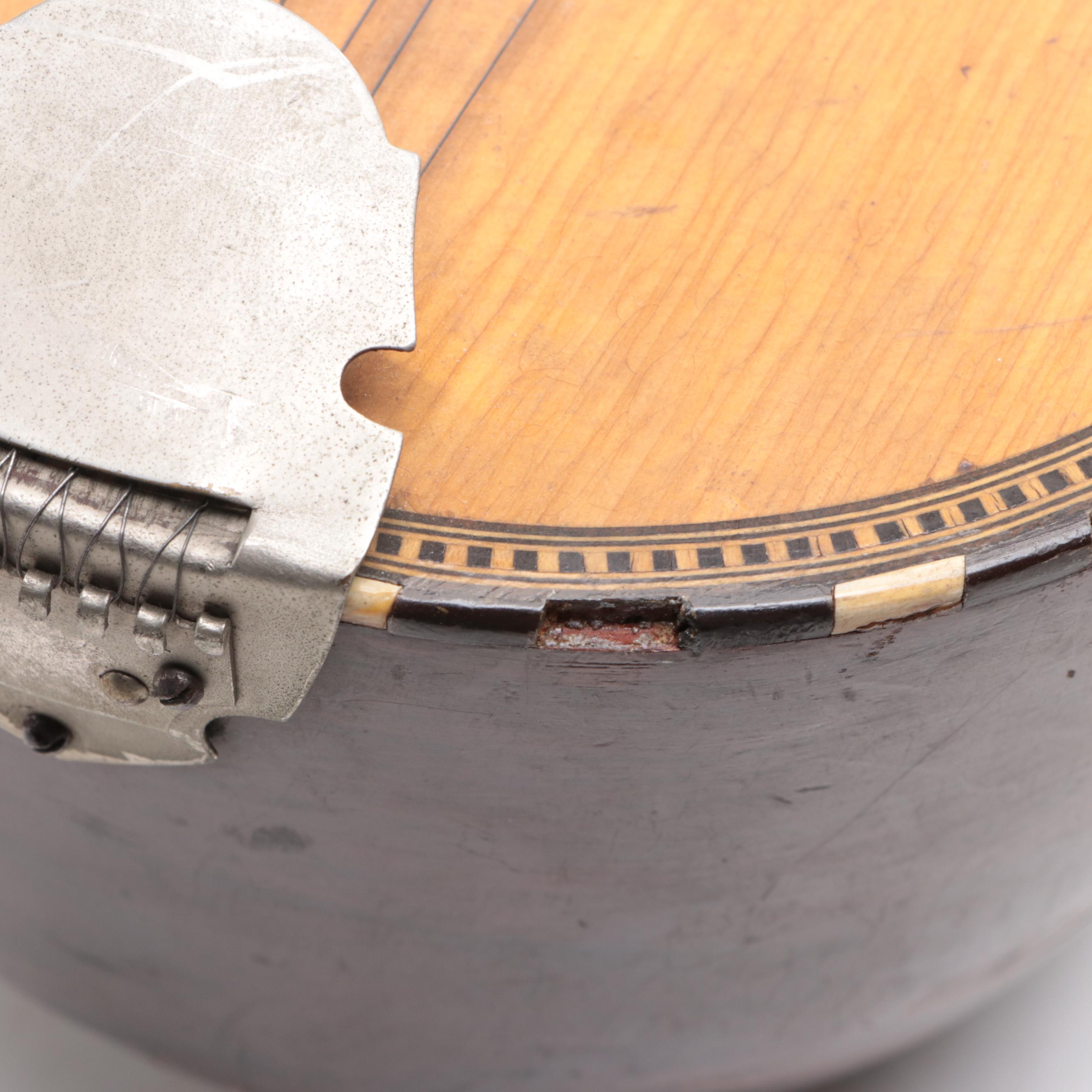 Italian Style Turtle Shell Inlaid Bowl Back Mandolin