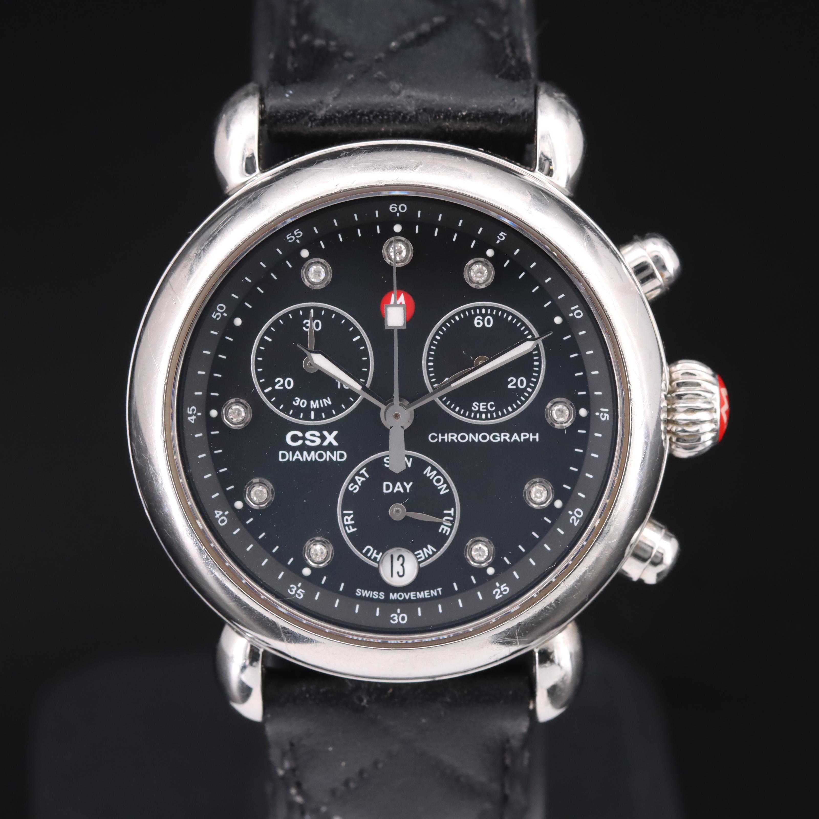 Michele CSX Diamond Dial Chronograph Watch