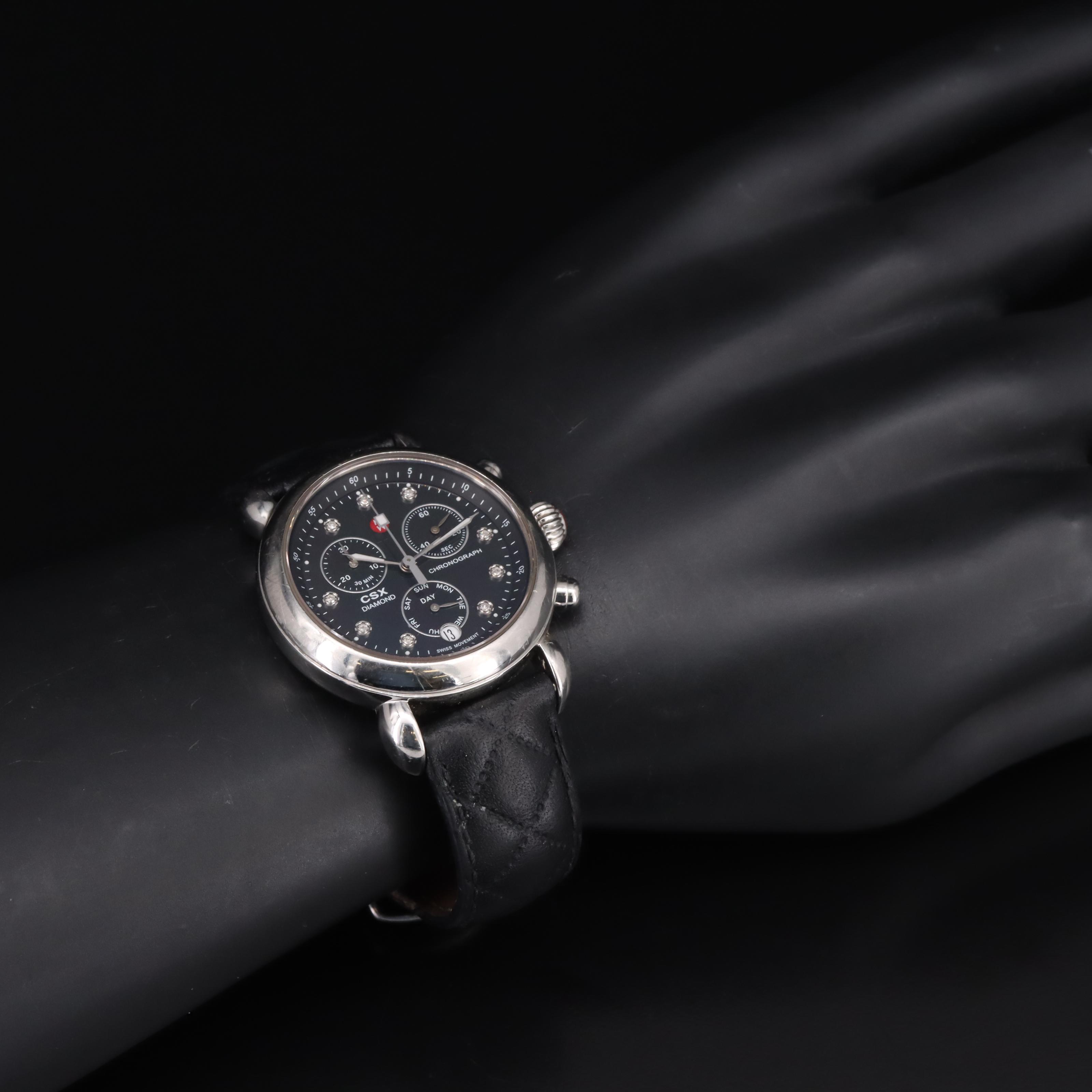 Michele CSX Diamond Dial Chronograph Watch