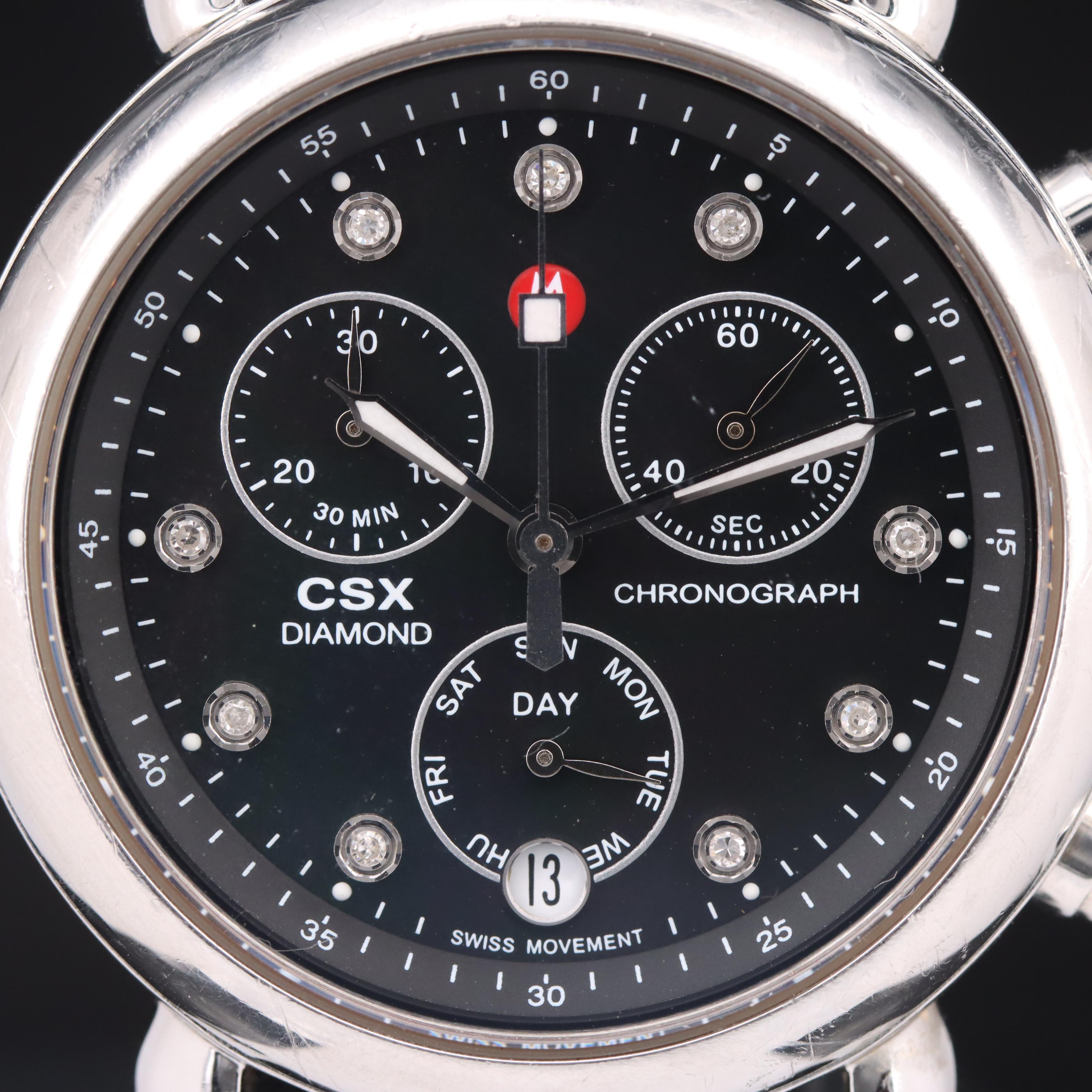 Michele CSX Diamond Dial Chronograph Watch