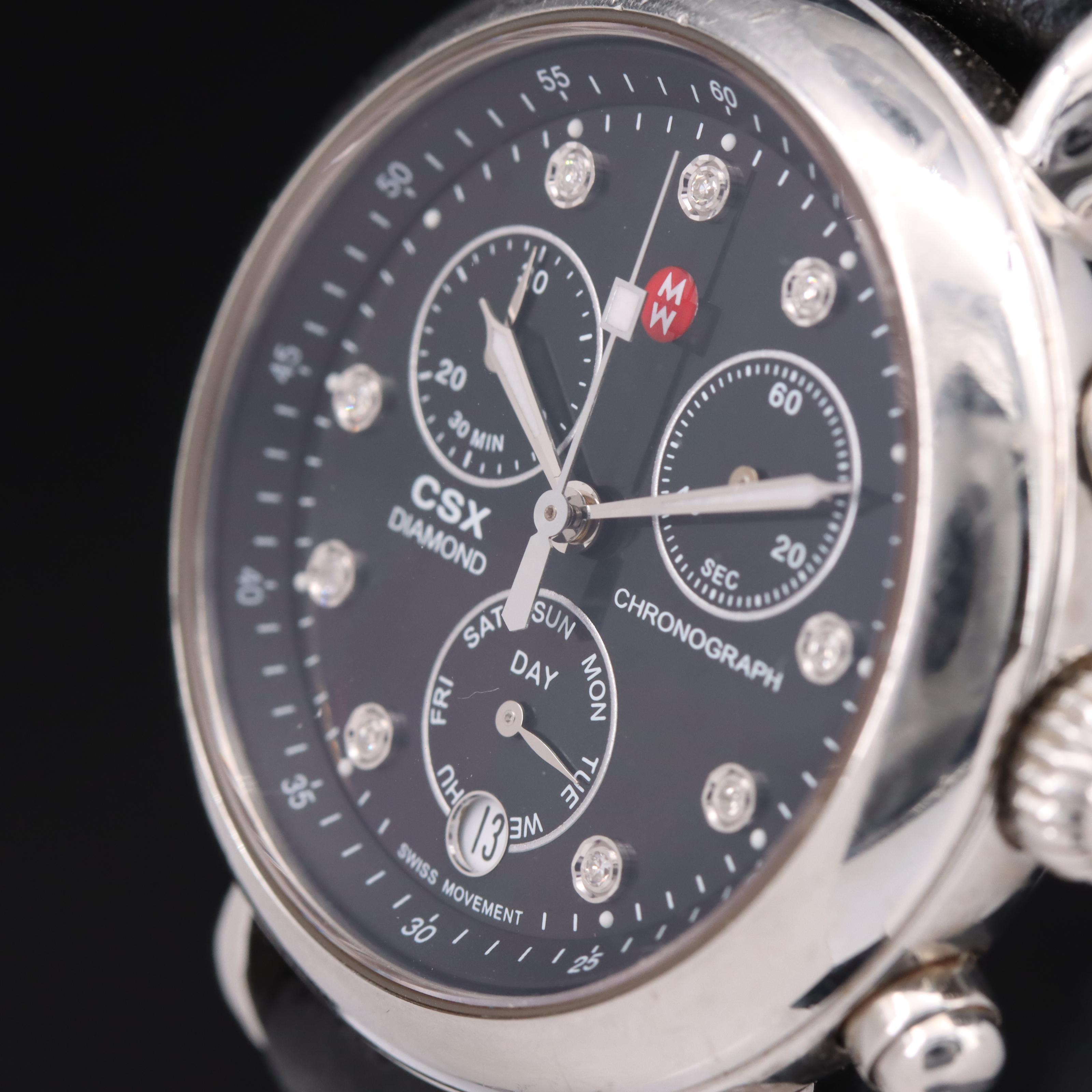 Michele CSX Diamond Dial Chronograph Watch