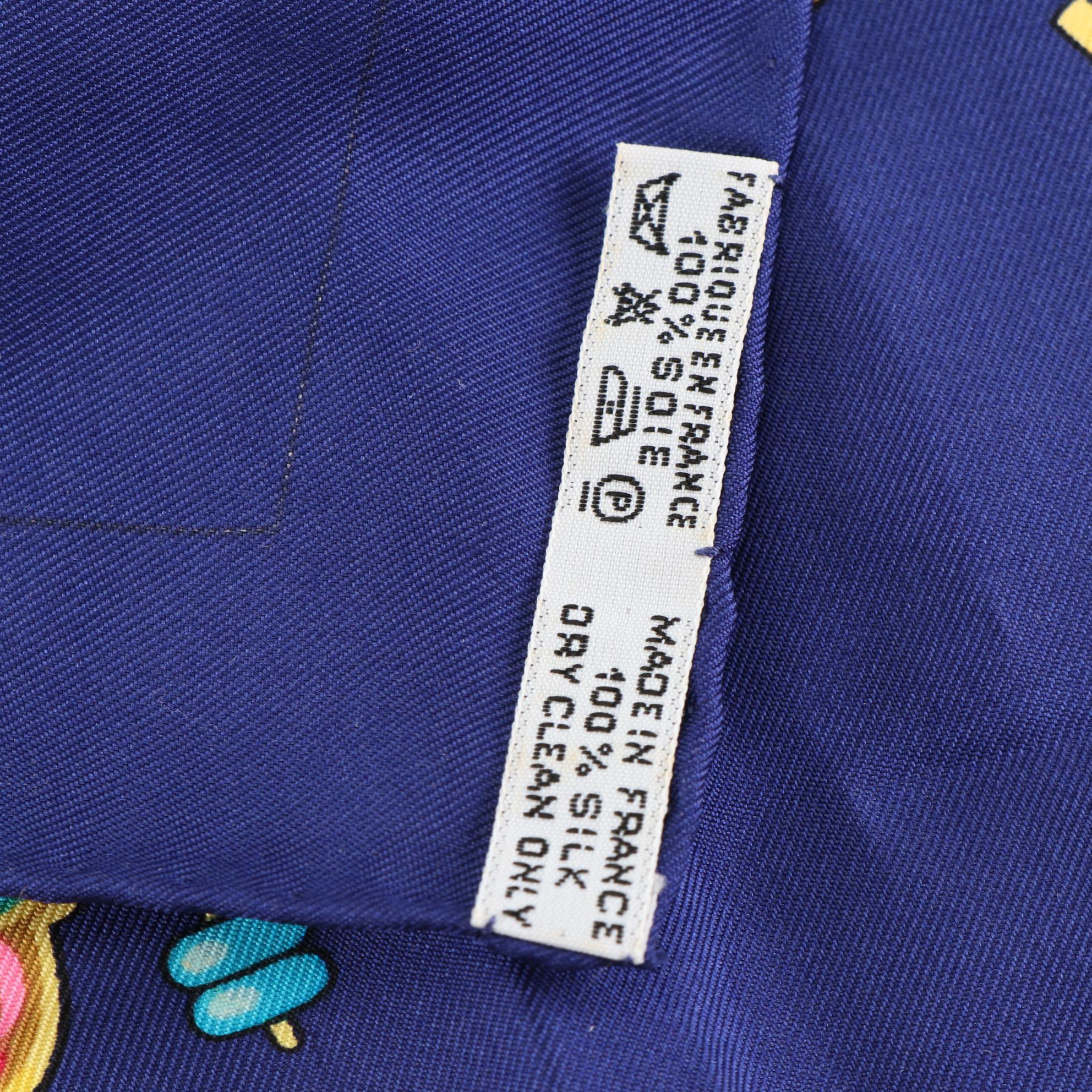 Hermès "Kosmima" Silk Twill Scarf 90 with Box