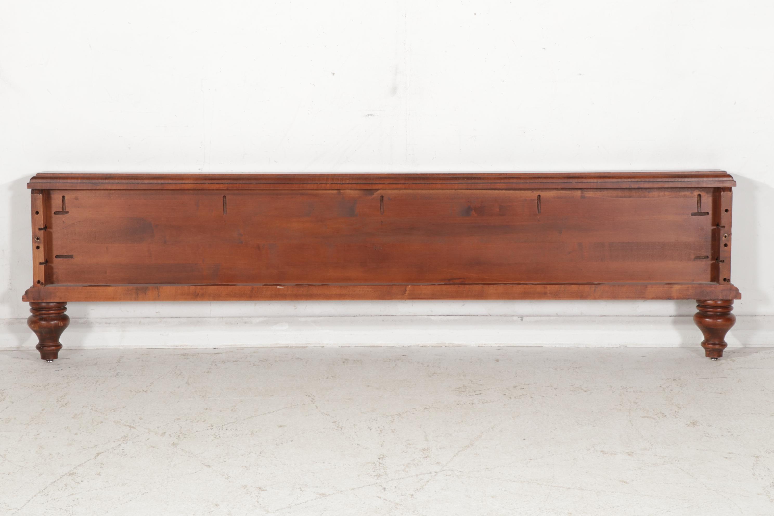 Harden Bonded Leather and Wood King Sleigh Bed Frame