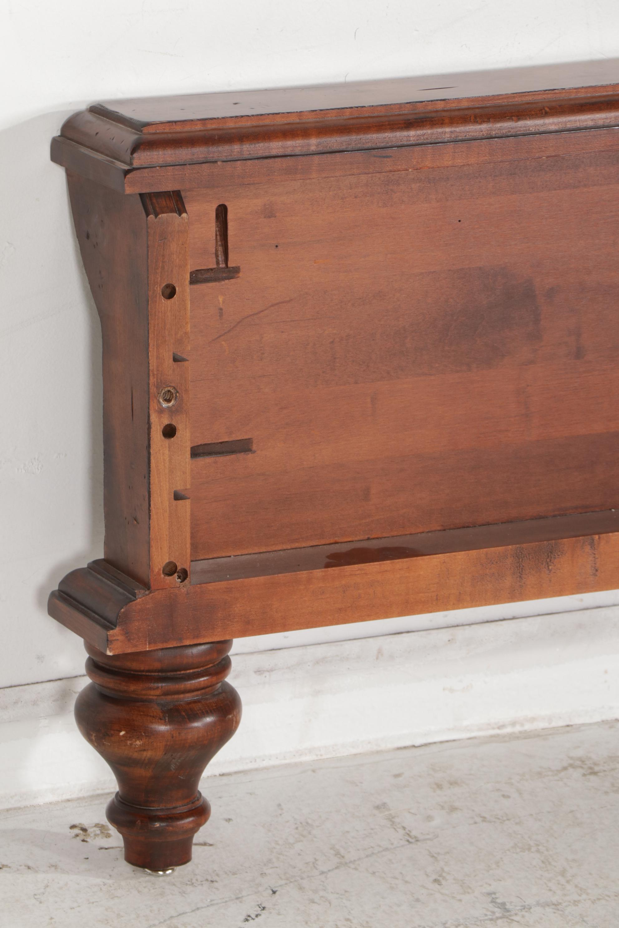 Harden Bonded Leather and Wood King Sleigh Bed Frame