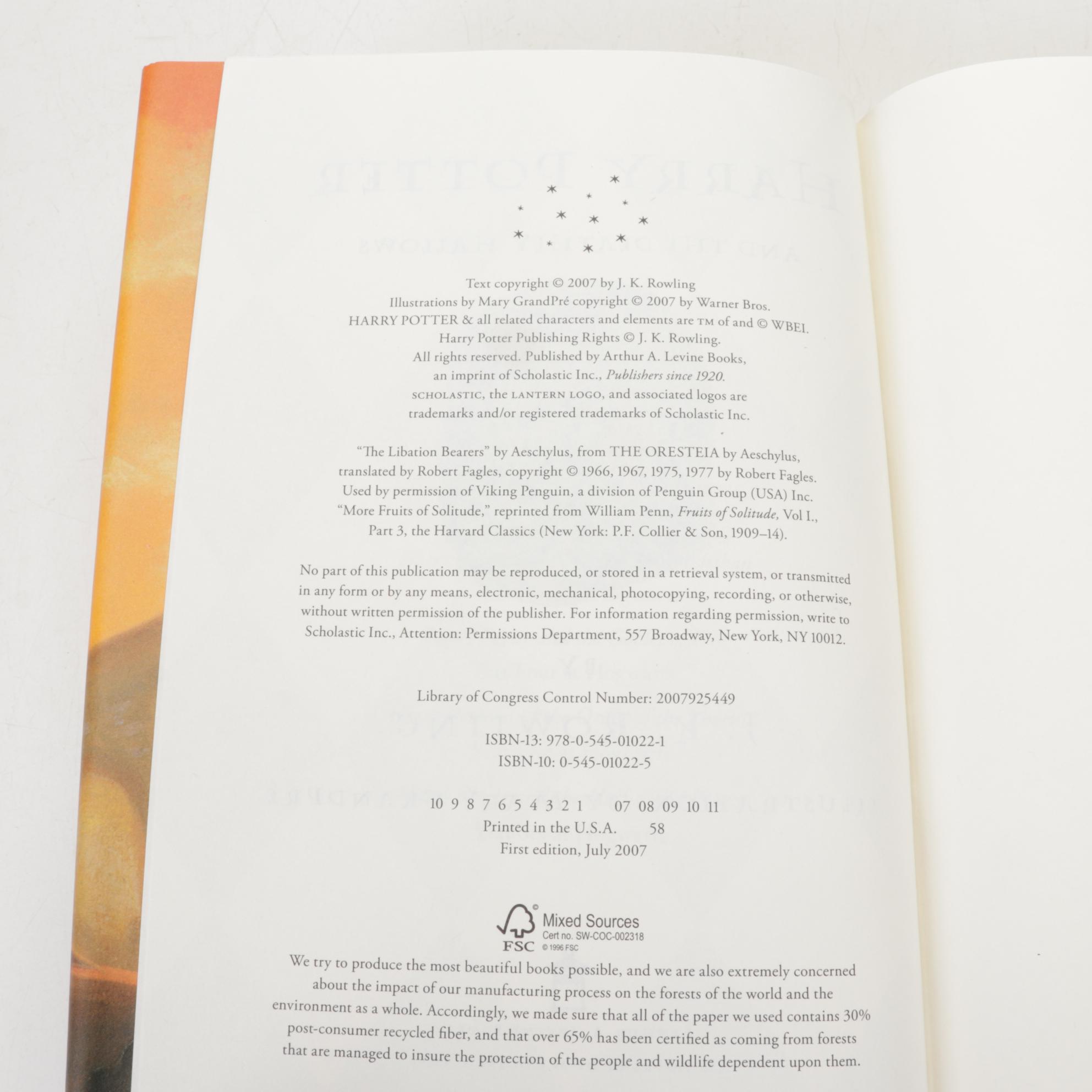 First American Edition "Harry Potter" Complete Series Trunk Box Set