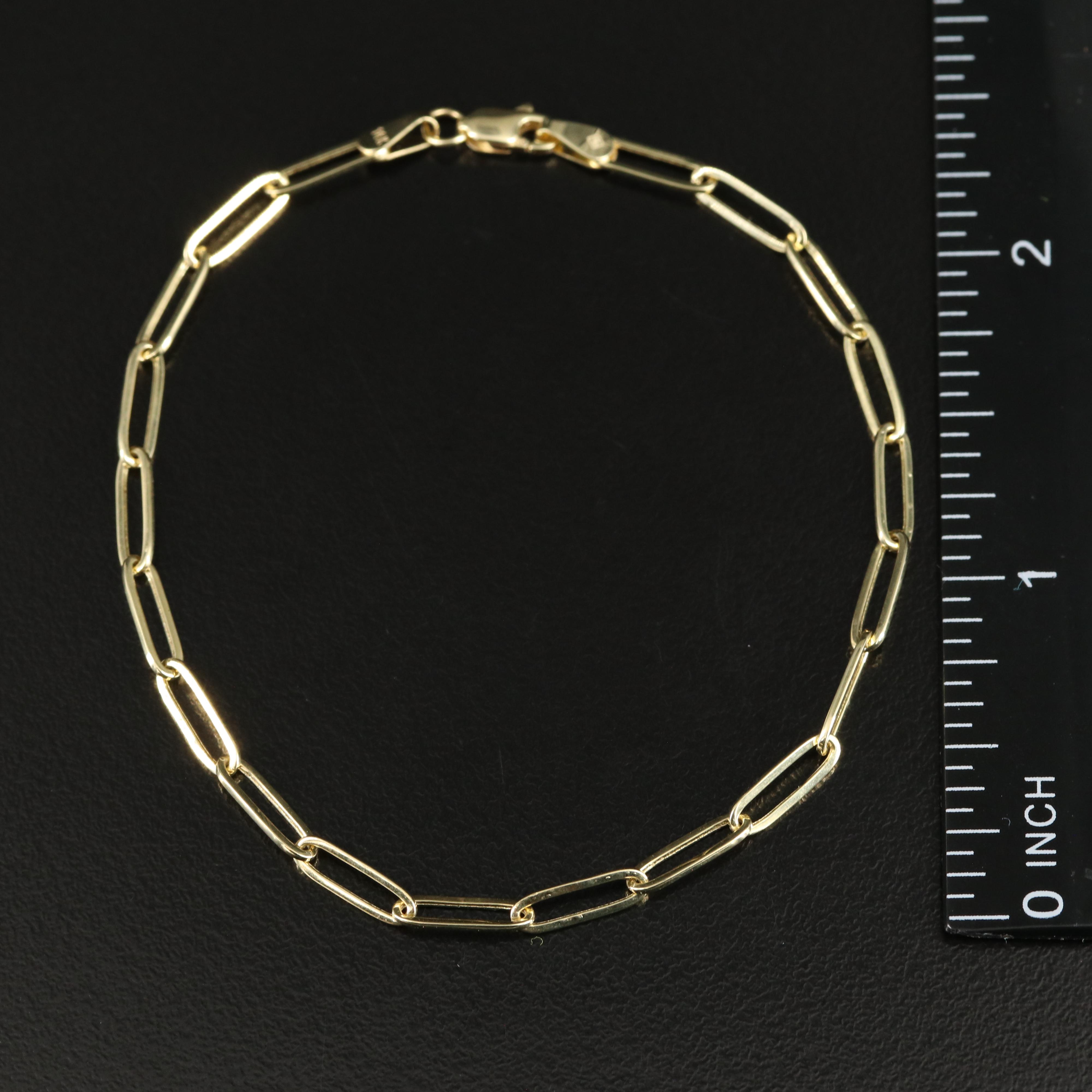 14K Paper Clip Chain Bracelet