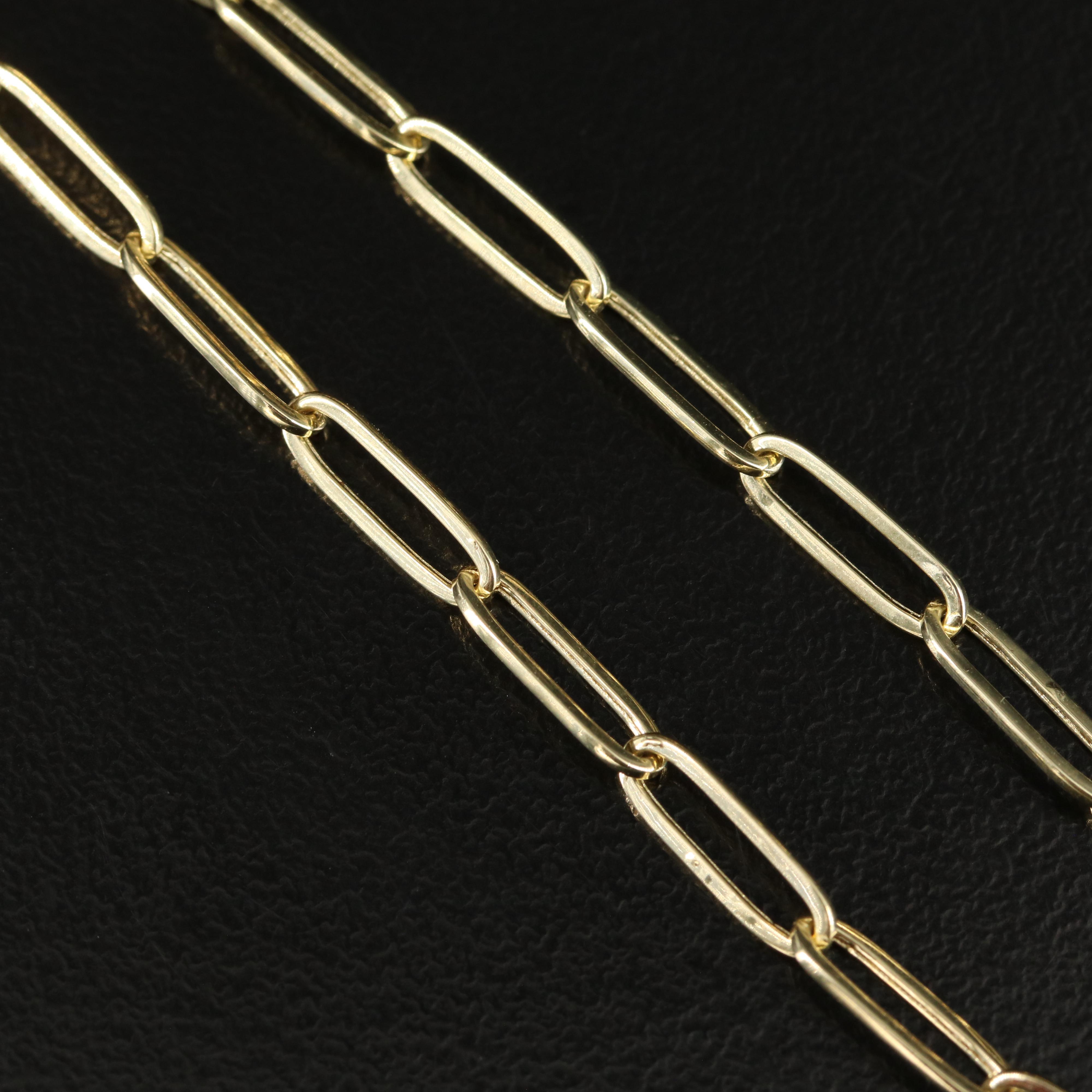 14K Paper Clip Chain Bracelet