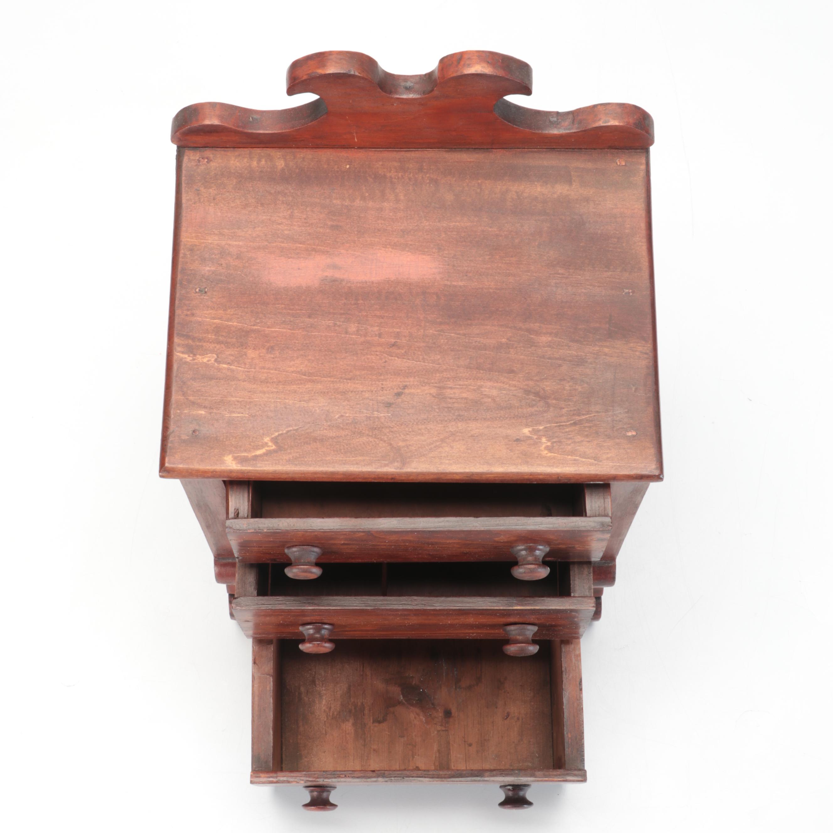 Victorian Miniature Pine Three-Drawer Chest, 19th Century