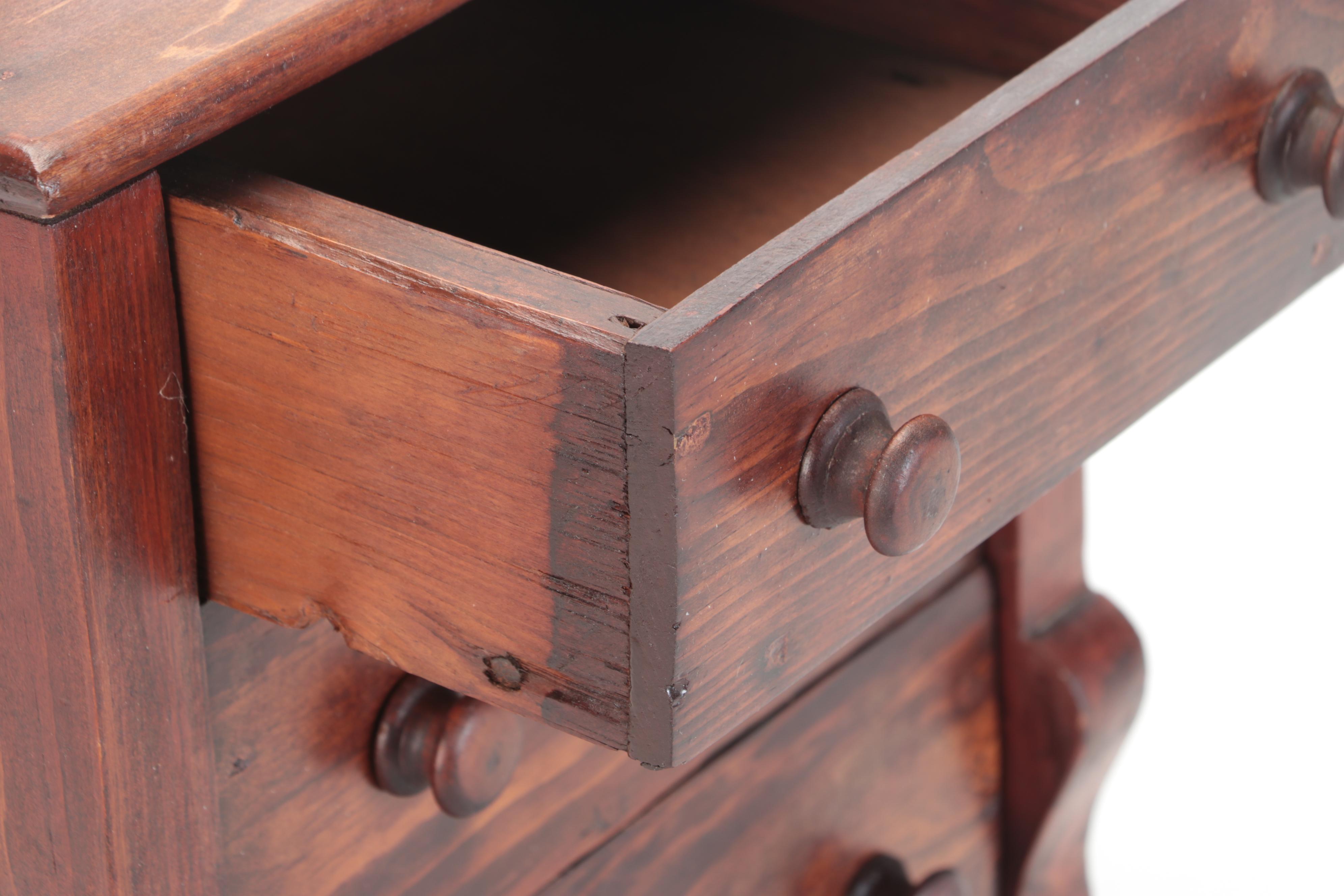 Victorian Miniature Pine Three-Drawer Chest, 19th Century