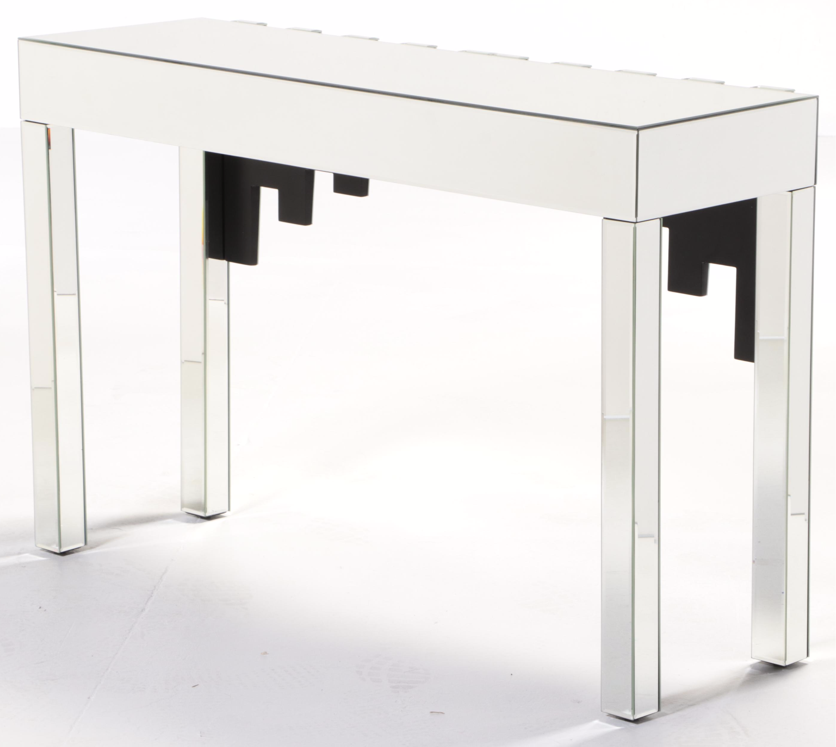 Hollywood Regency Style Mirrored Glass Console Table