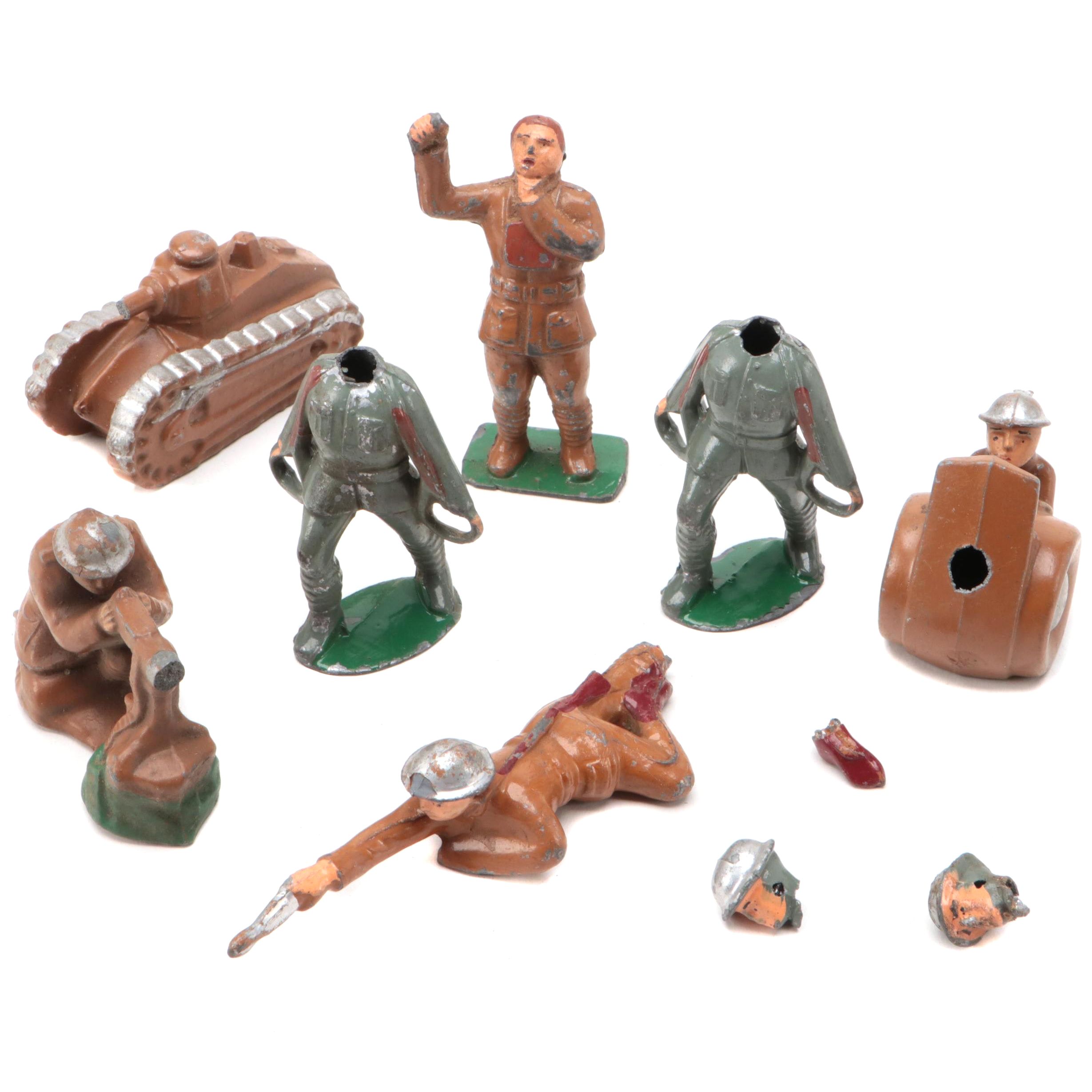 American Metal Company Lead World War I Toy Soldiers, Mid 20th Century