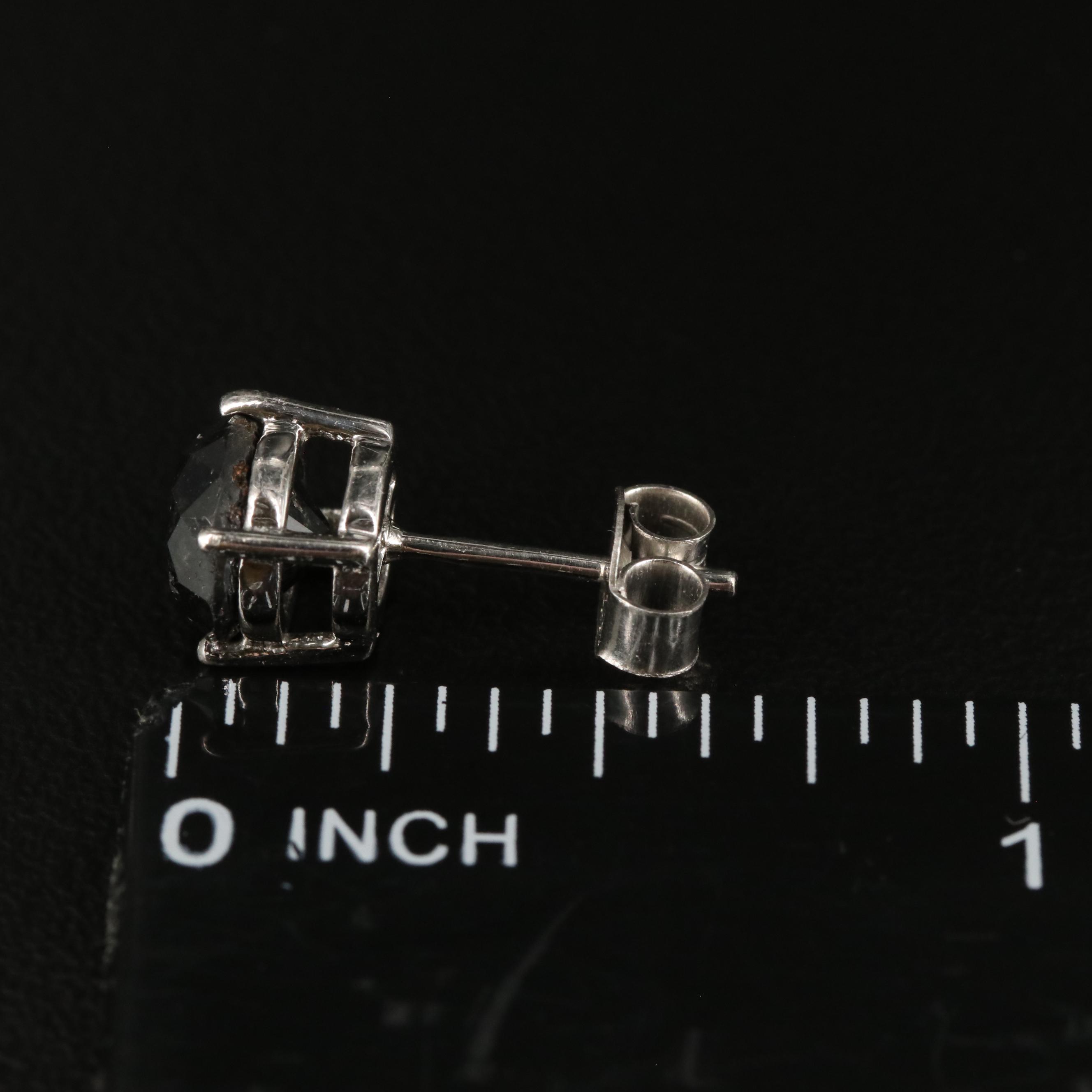 Sterling 3.00 CTW Diamond Solitaire Stud Earrings