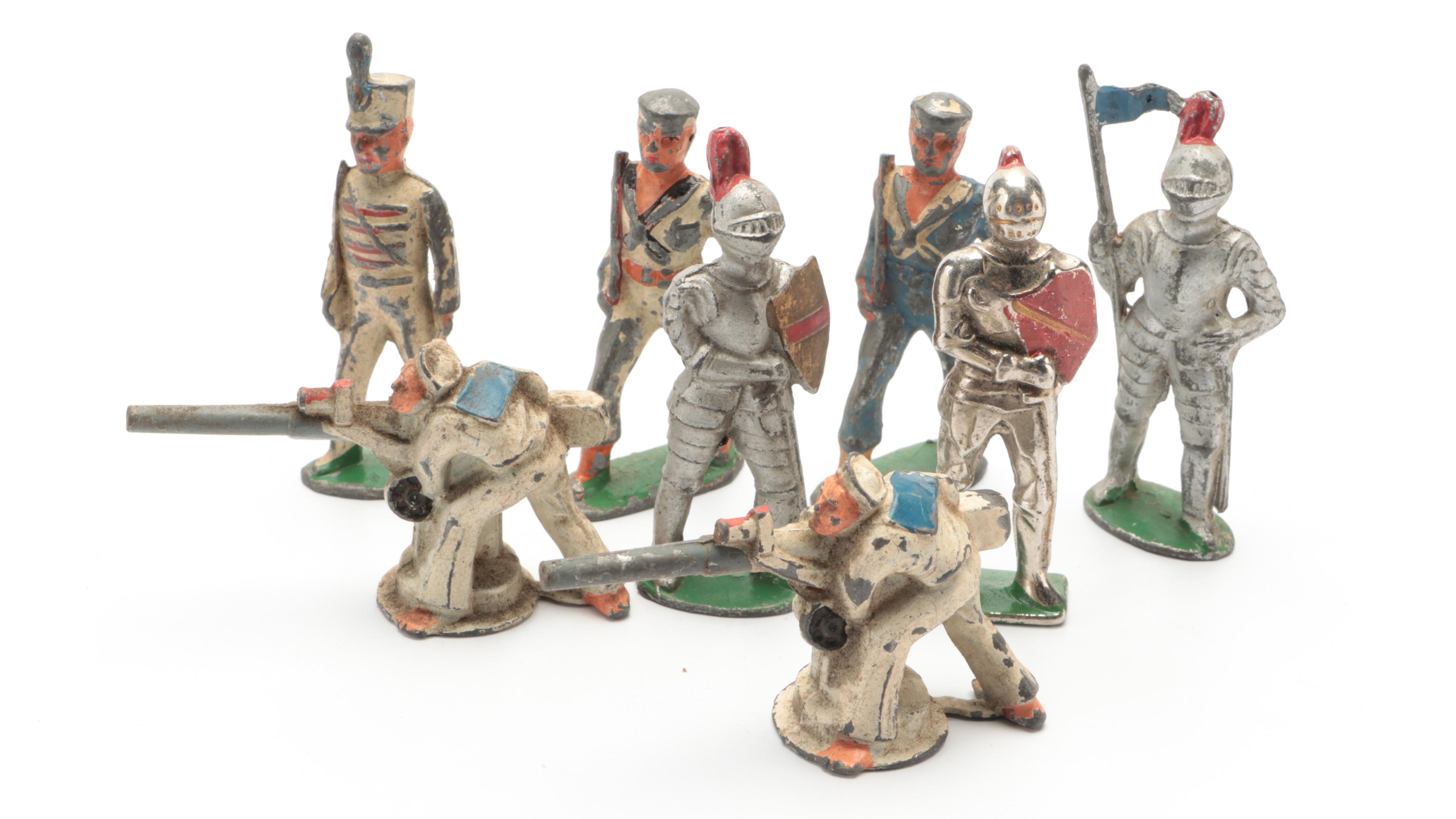Barclay with More Lead and Metal Toy Soldiers, Mid 20th Century