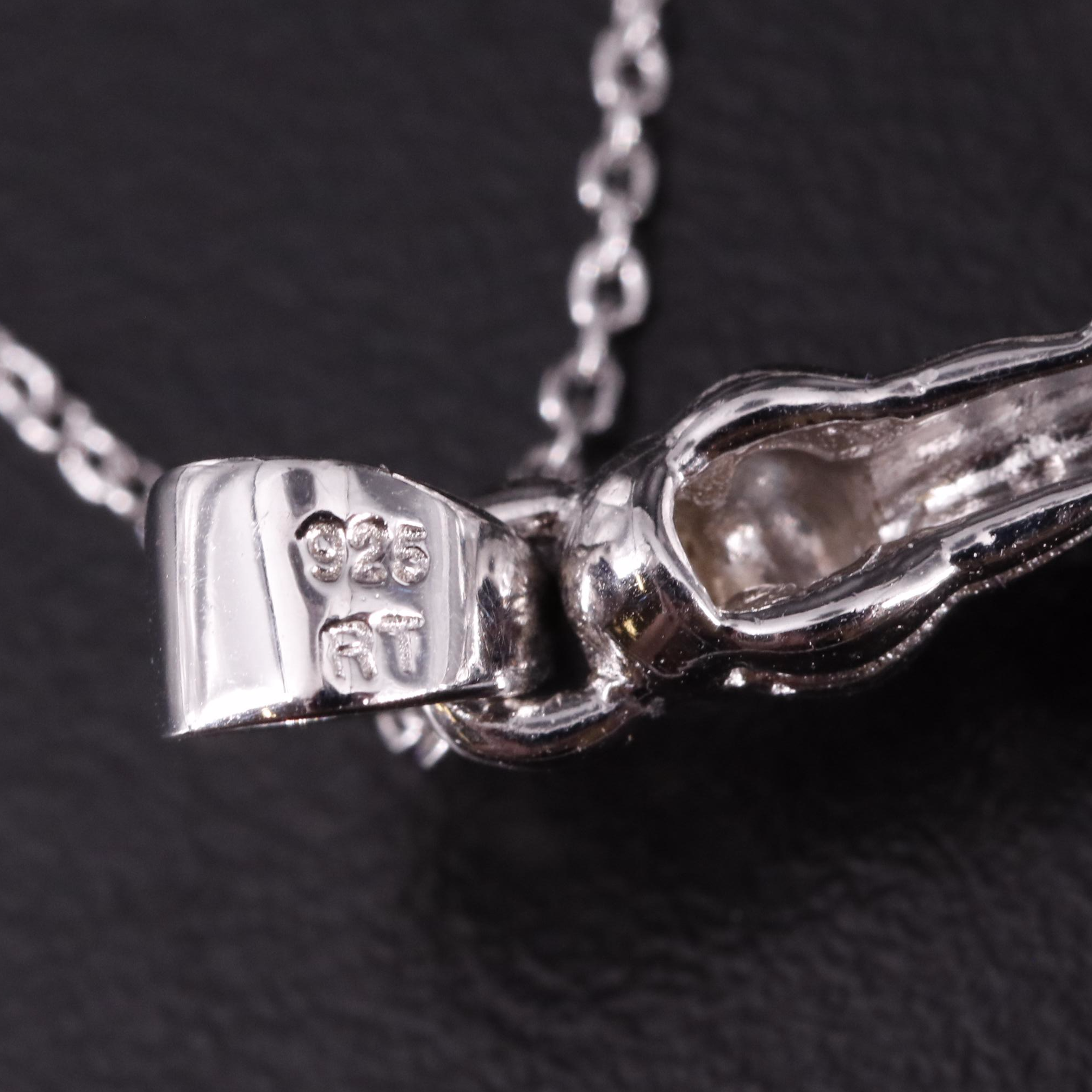 Sterling Sapphire Cross Pendant Necklace