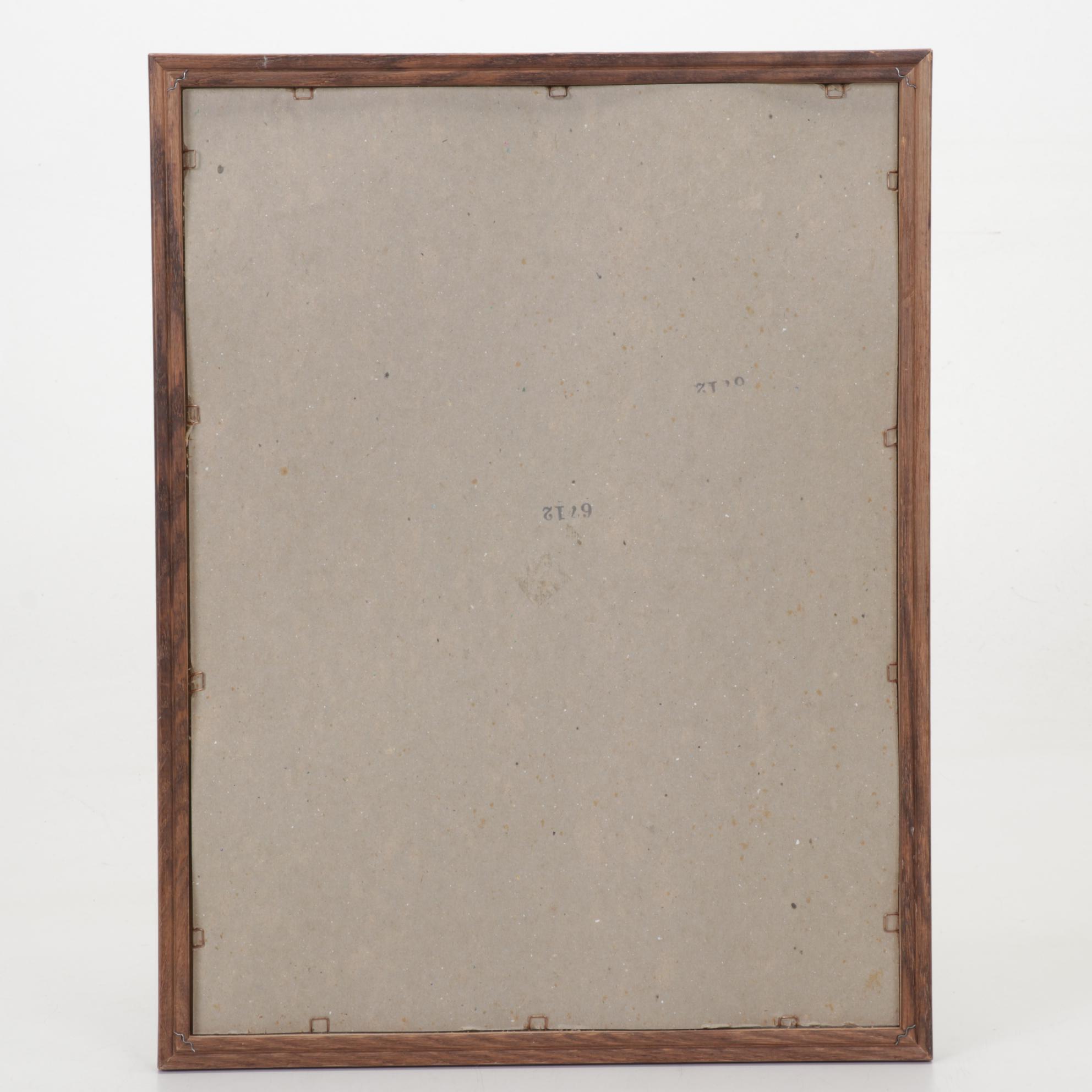 Ernest Hemingway 1989 First Day Issue Stamp and Offset Lithograph Print.