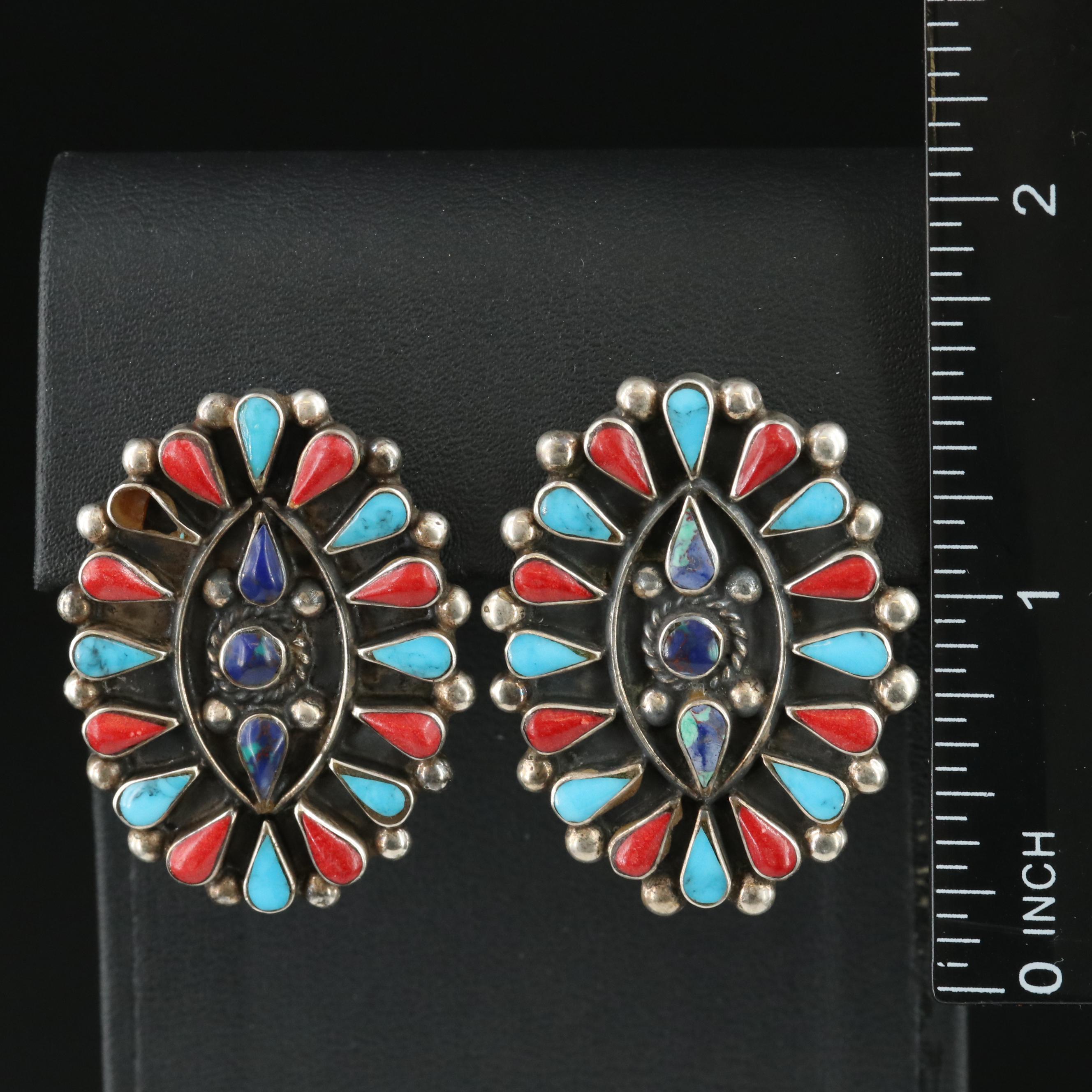 Mexican Sterling Enamel Earrings