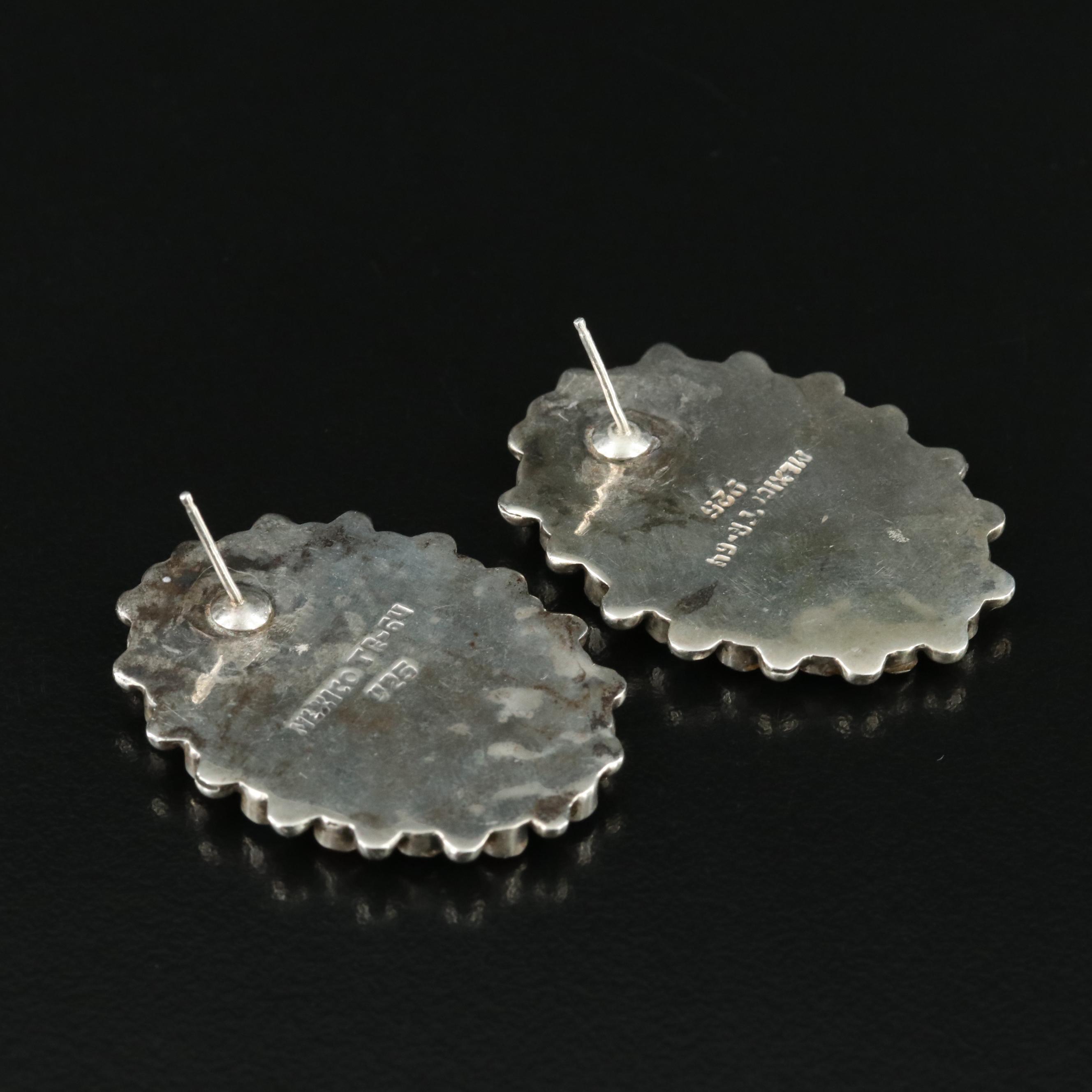 Mexican Sterling Enamel Earrings