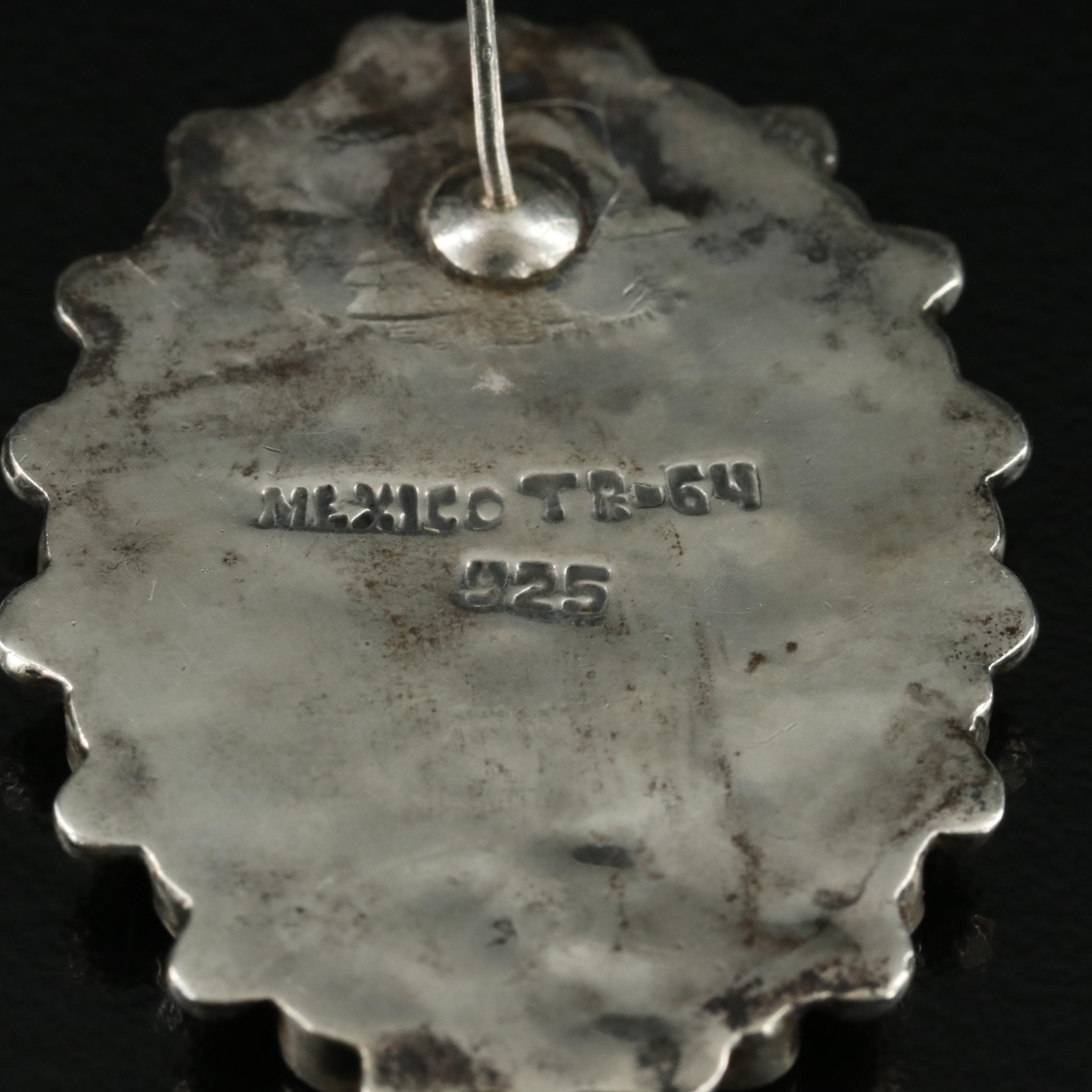 Mexican Sterling Enamel Earrings