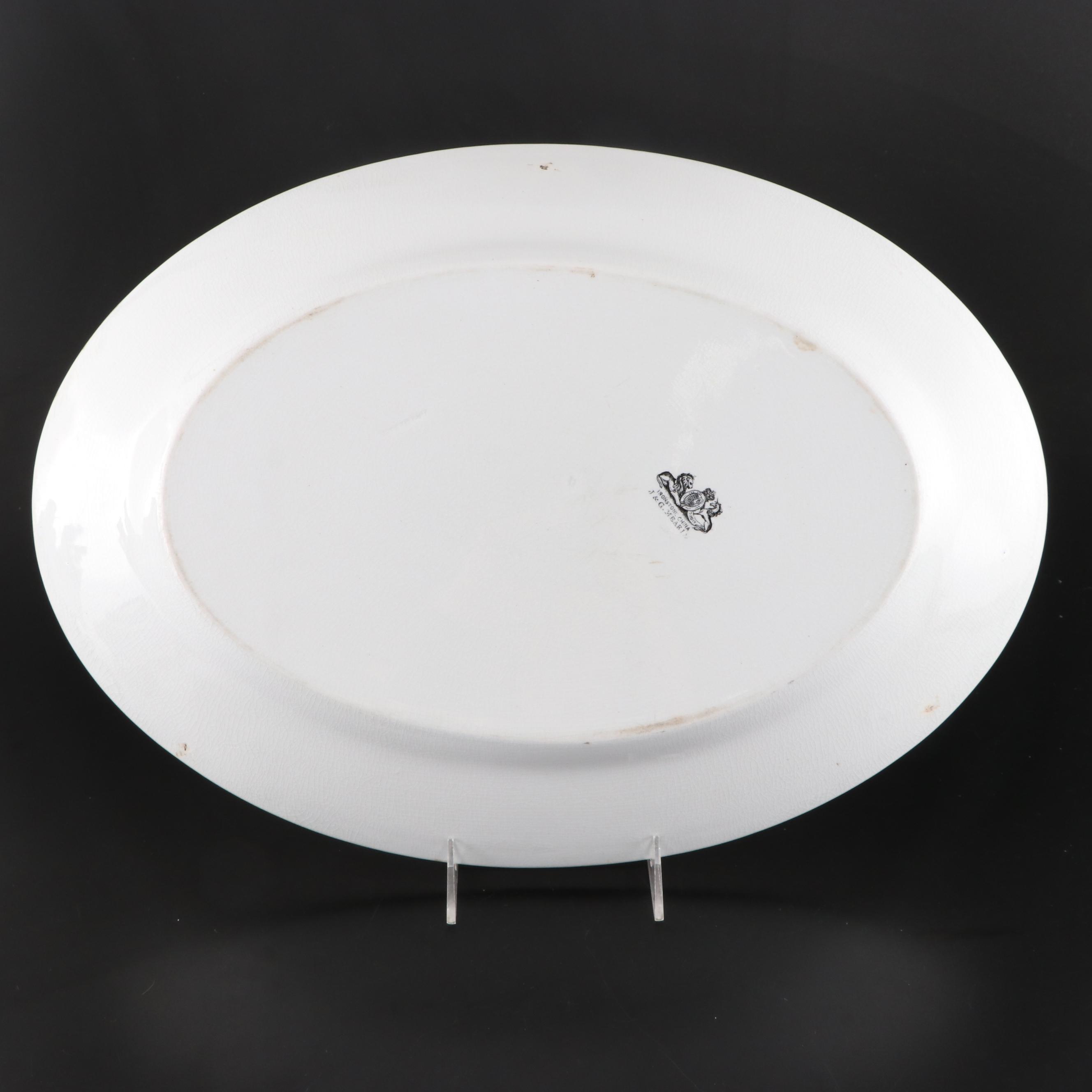 J. & G. Meakin Ironstone Platter with Blue and White Ironstone Collection