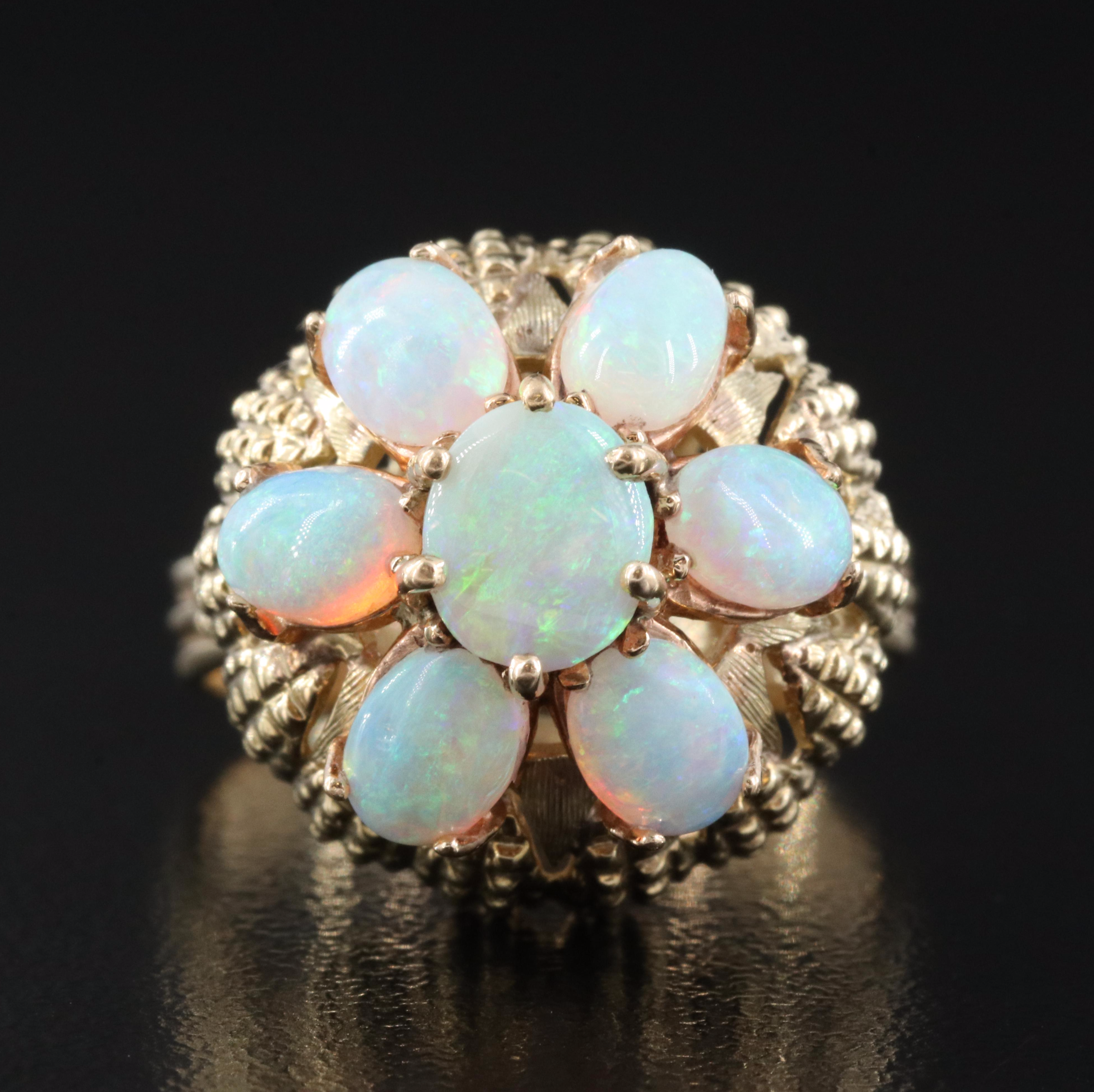14K Opal Domed Ring